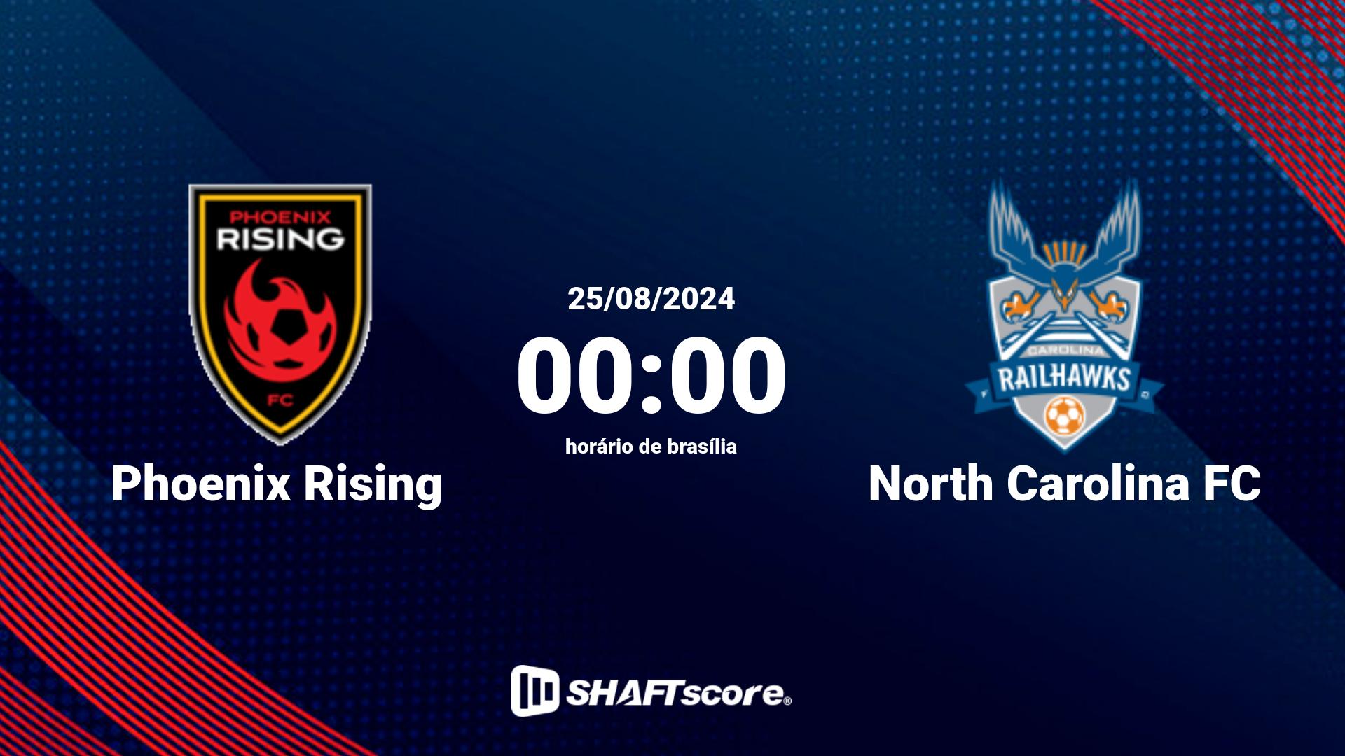 Estatísticas do jogo Phoenix Rising vs North Carolina FC 25.08 00:00