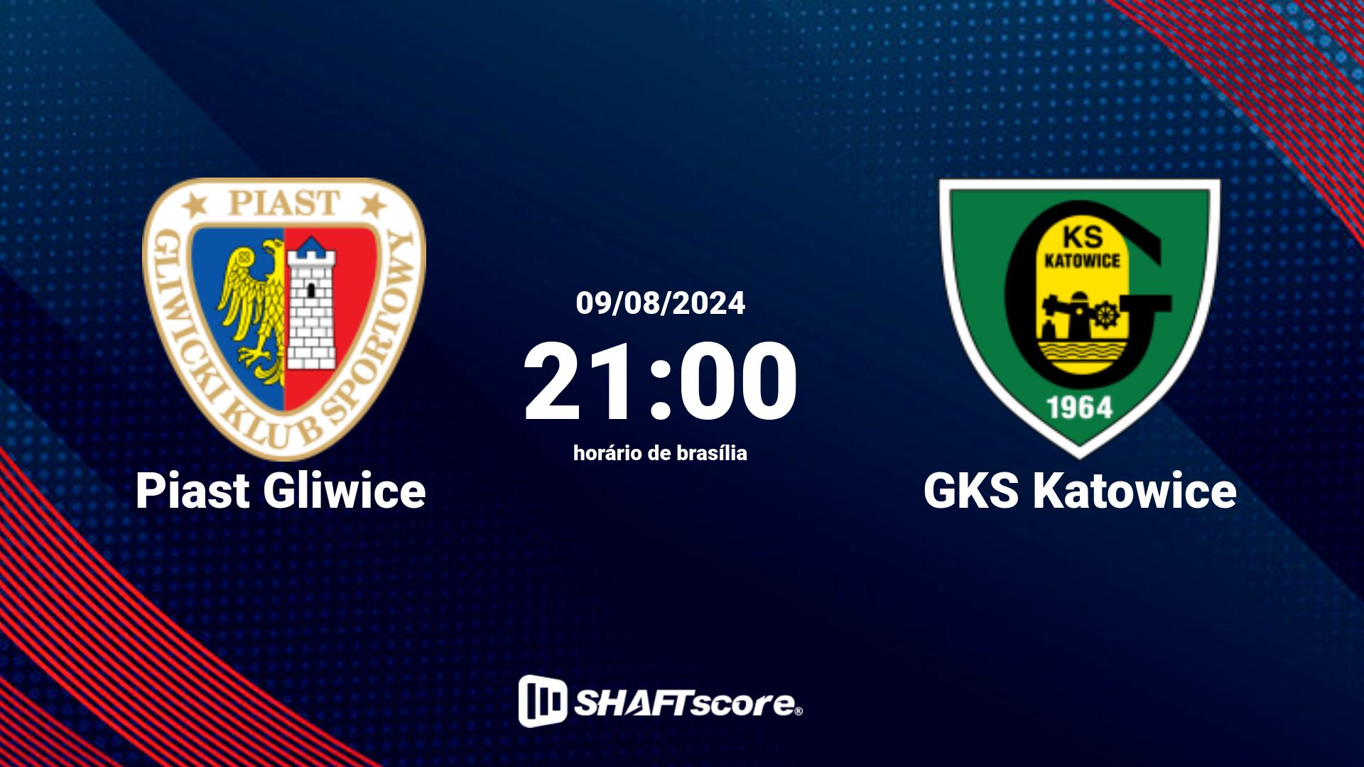 Estatísticas do jogo Piast Gliwice vs GKS Katowice 12.08 14:00