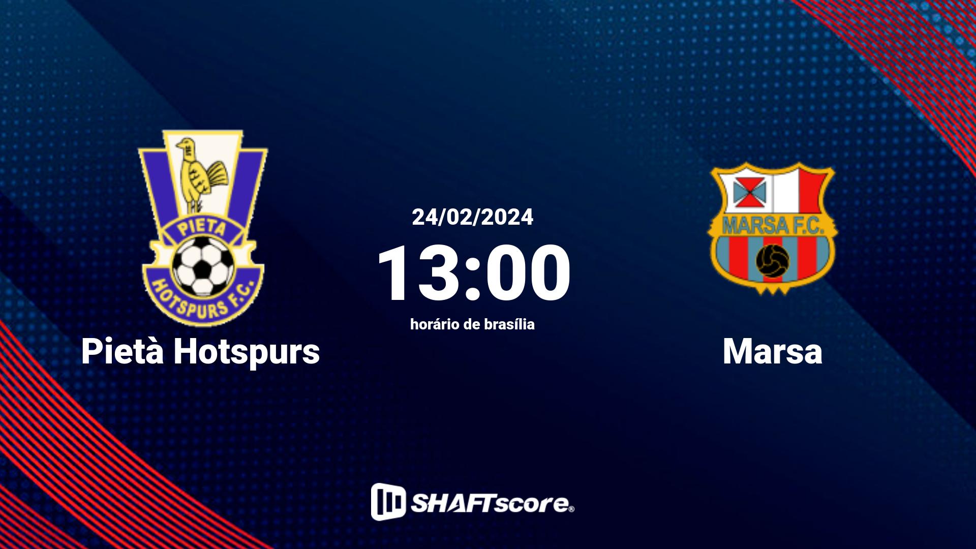 Estatísticas do jogo Pietà Hotspurs vs Marsa 24.02 13:00