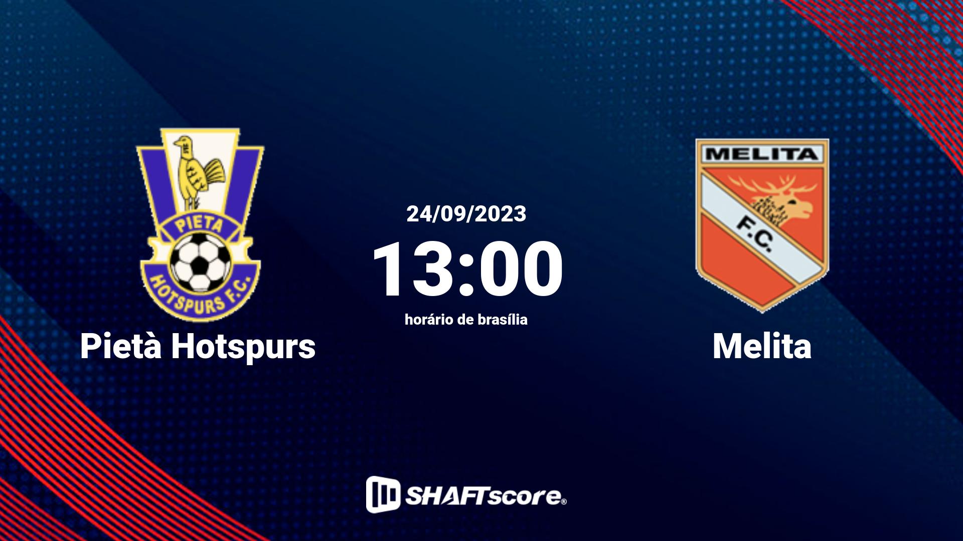 Estatísticas do jogo Pietà Hotspurs vs Melita 24.09 13:00