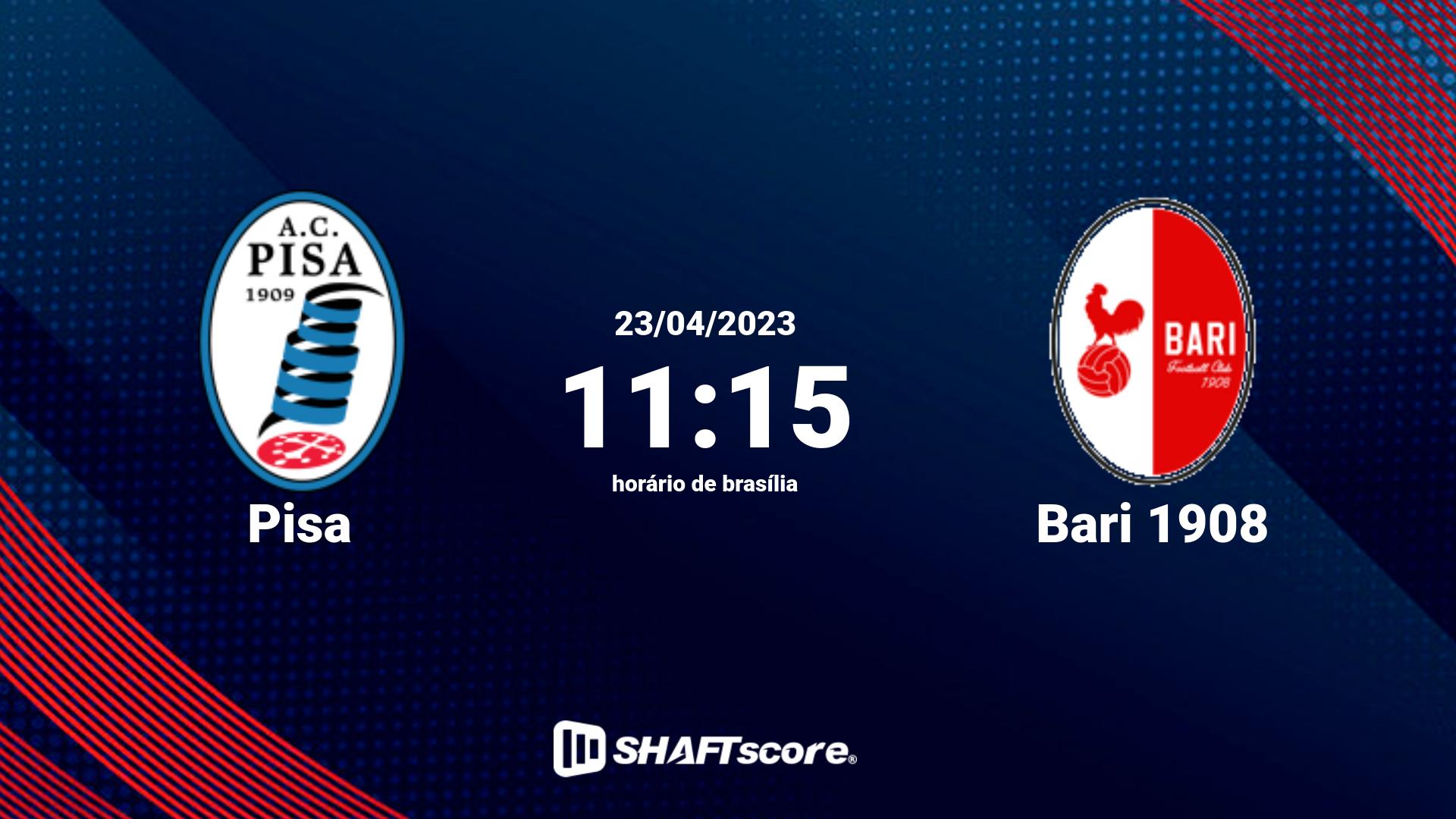 Estatísticas do jogo Pisa vs Bari 1908 23.04 11:15