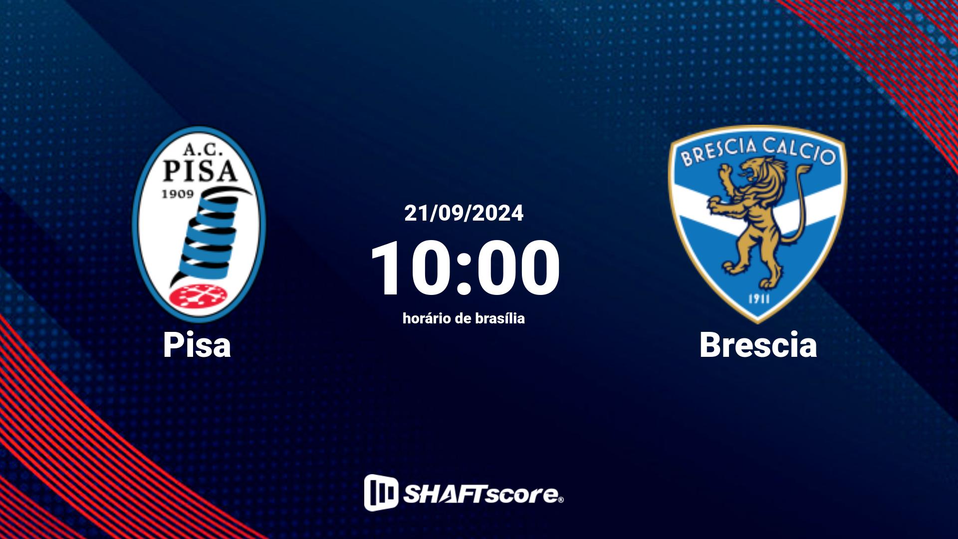 Estatísticas do jogo Pisa vs Brescia 21.09 10:00