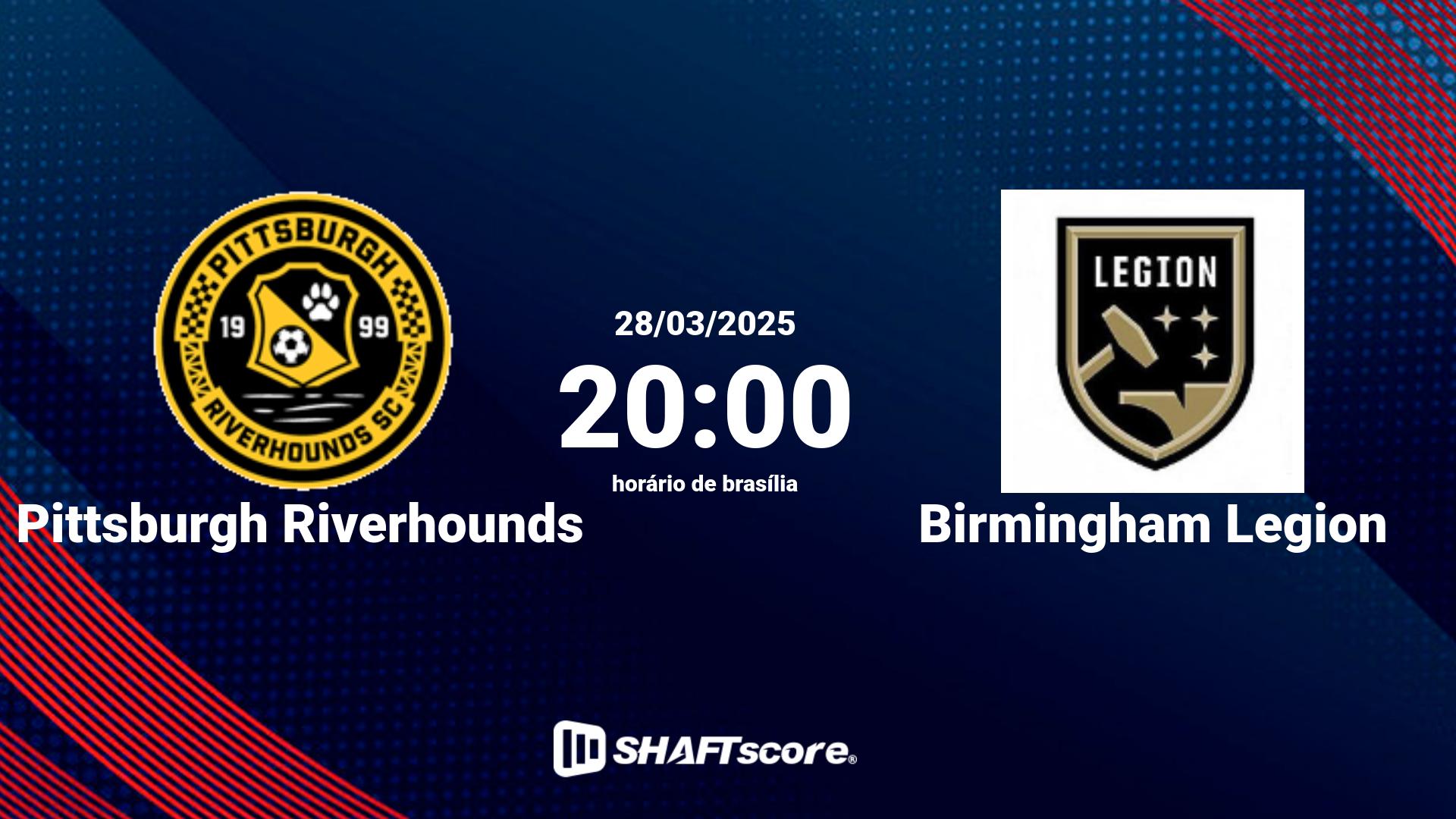 Estatísticas do jogo Pittsburgh Riverhounds vs Birmingham Legion 28.03 20:00