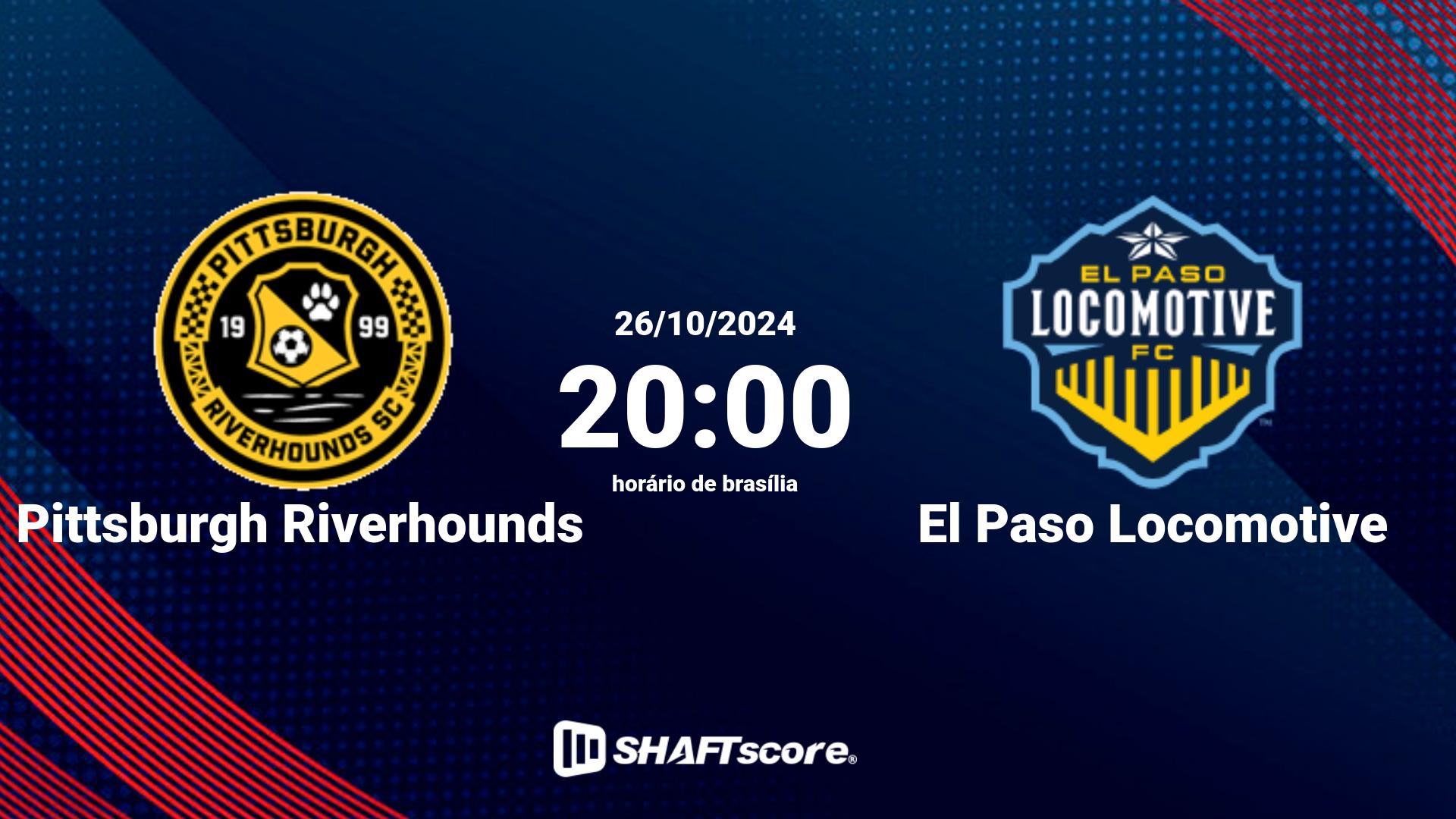 Estatísticas do jogo Pittsburgh Riverhounds vs El Paso Locomotive 26.10 20:00