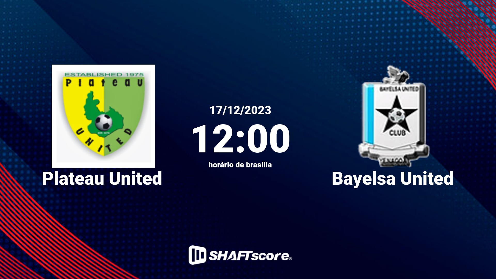 Estatísticas do jogo Plateau United vs Bayelsa United 17.12 12:00