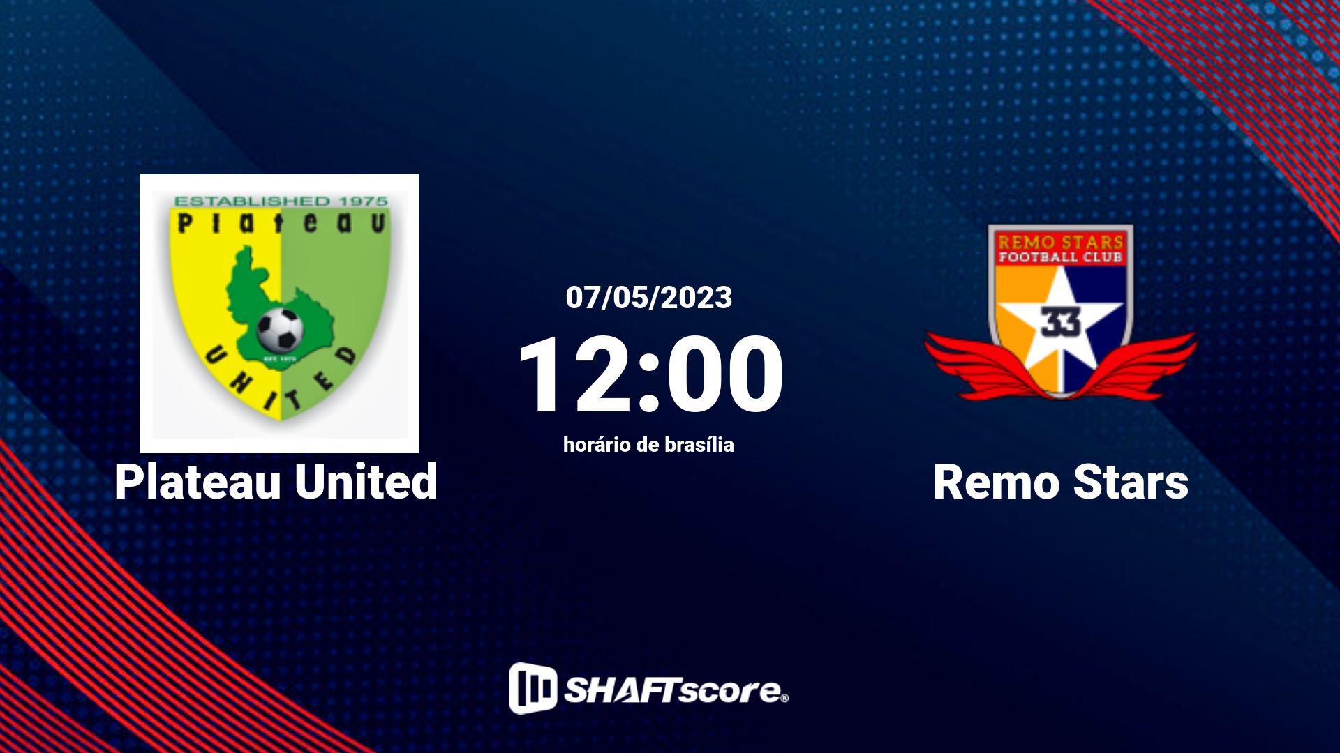 Estatísticas do jogo Plateau United vs Remo Stars 07.05 12:00