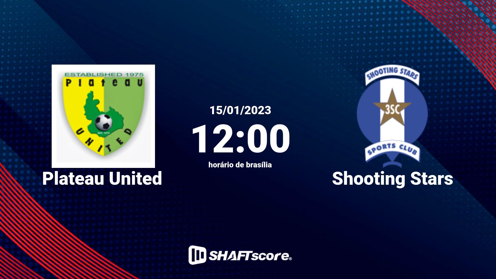 Estatísticas do jogo Plateau United vs Shooting Stars 15.01 12:00