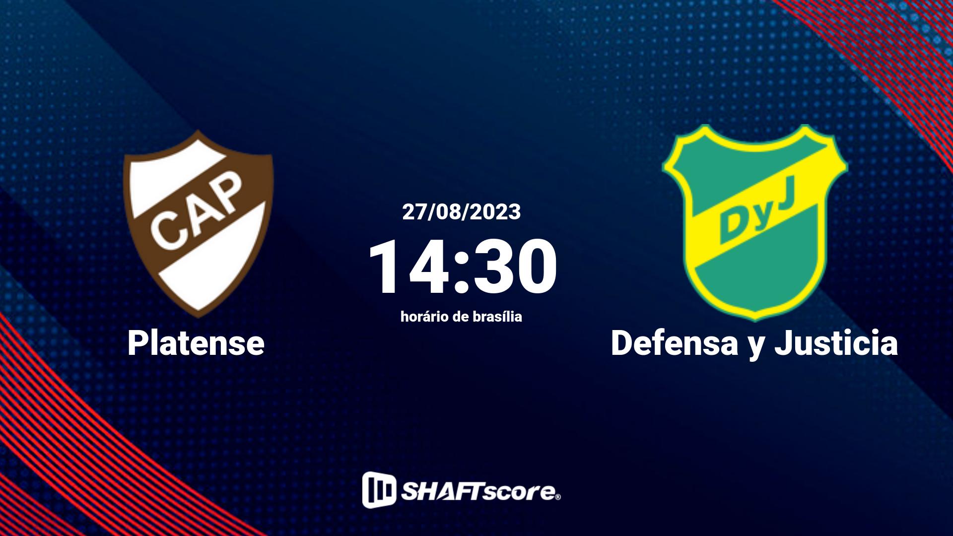 Estatísticas do jogo Platense vs Defensa y Justicia 27.08 14:30