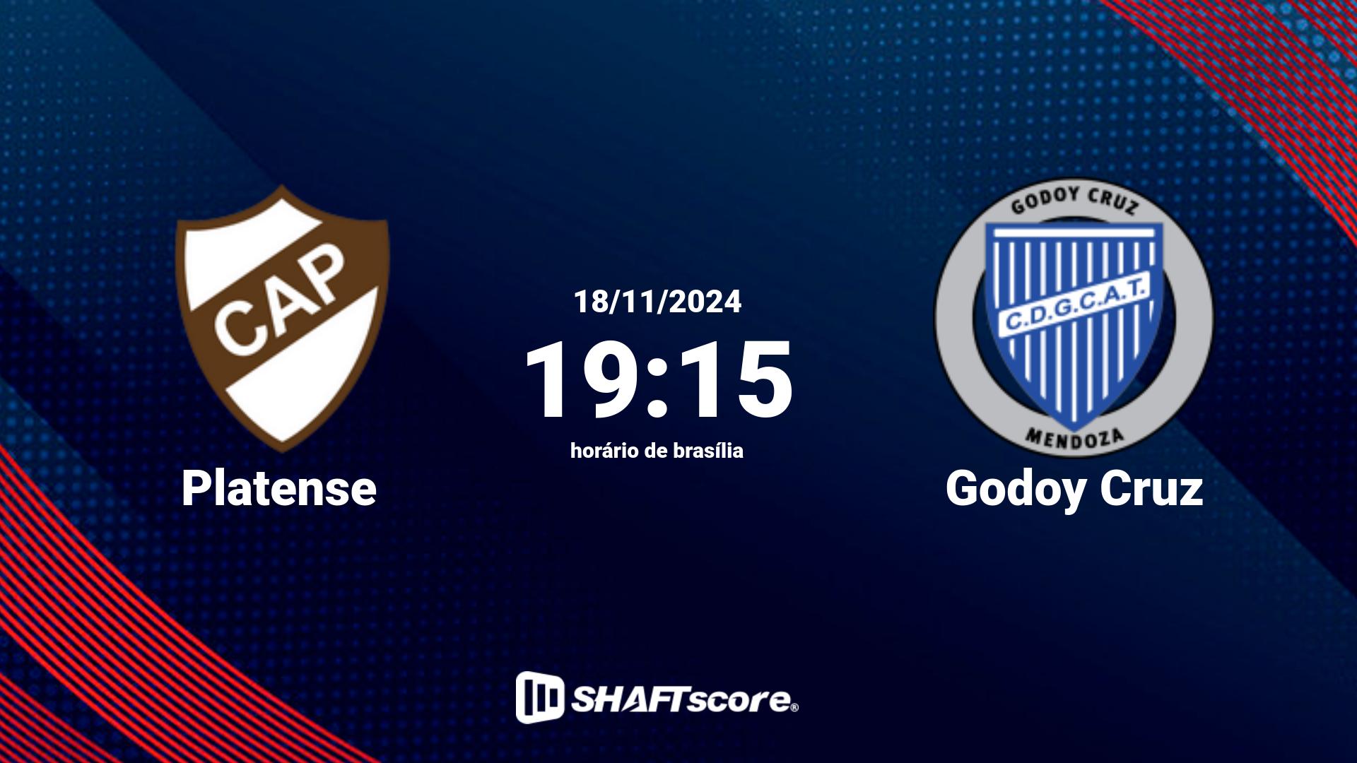 Estatísticas do jogo Platense vs Godoy Cruz 18.11 19:15