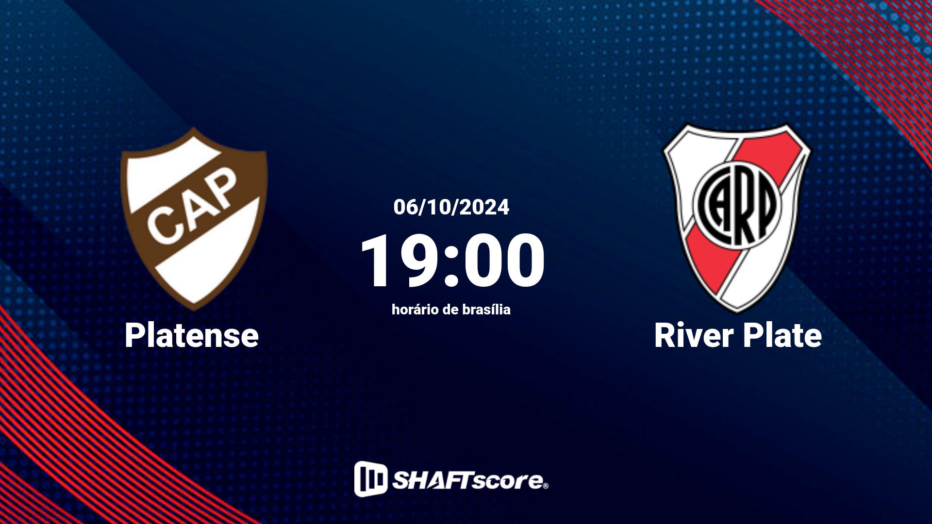 Estatísticas do jogo Platense vs River Plate 06.10 19:00