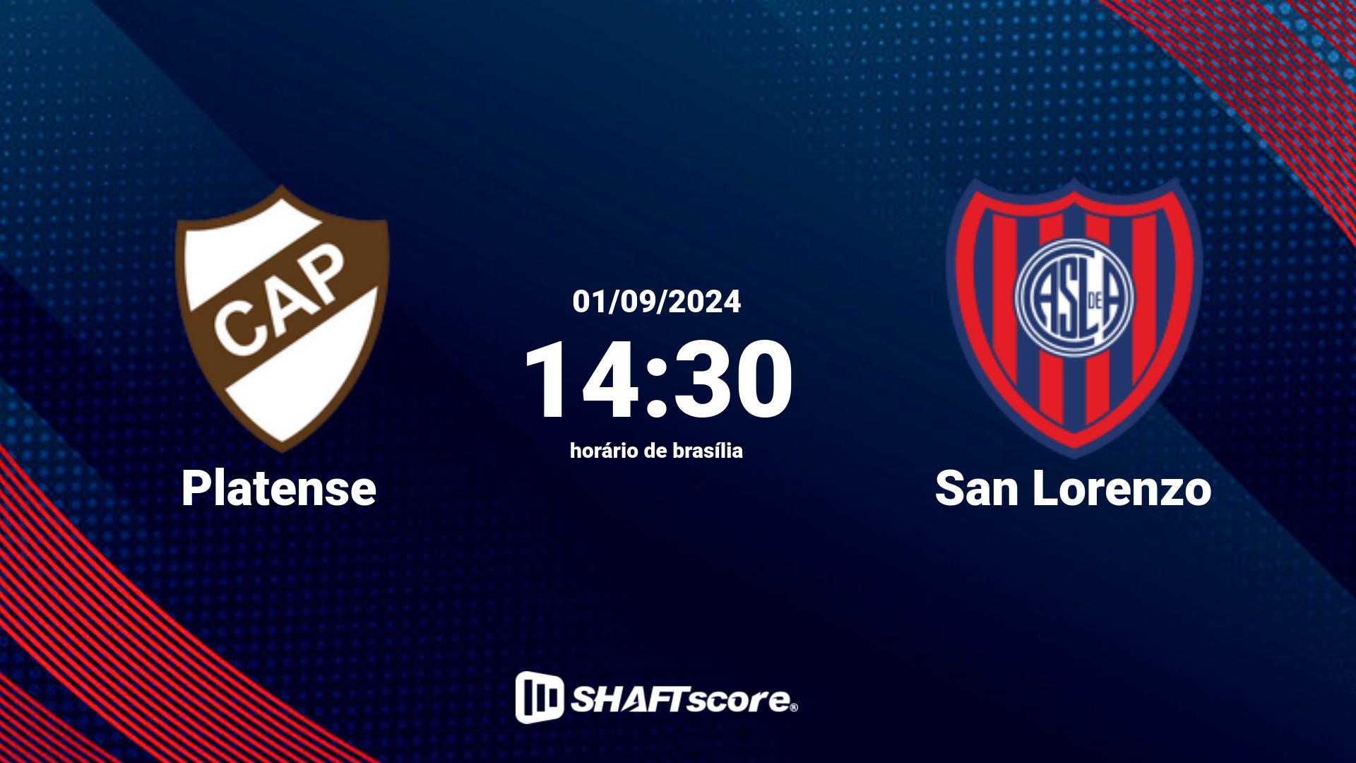 Estatísticas do jogo Platense vs San Lorenzo 01.09 14:30