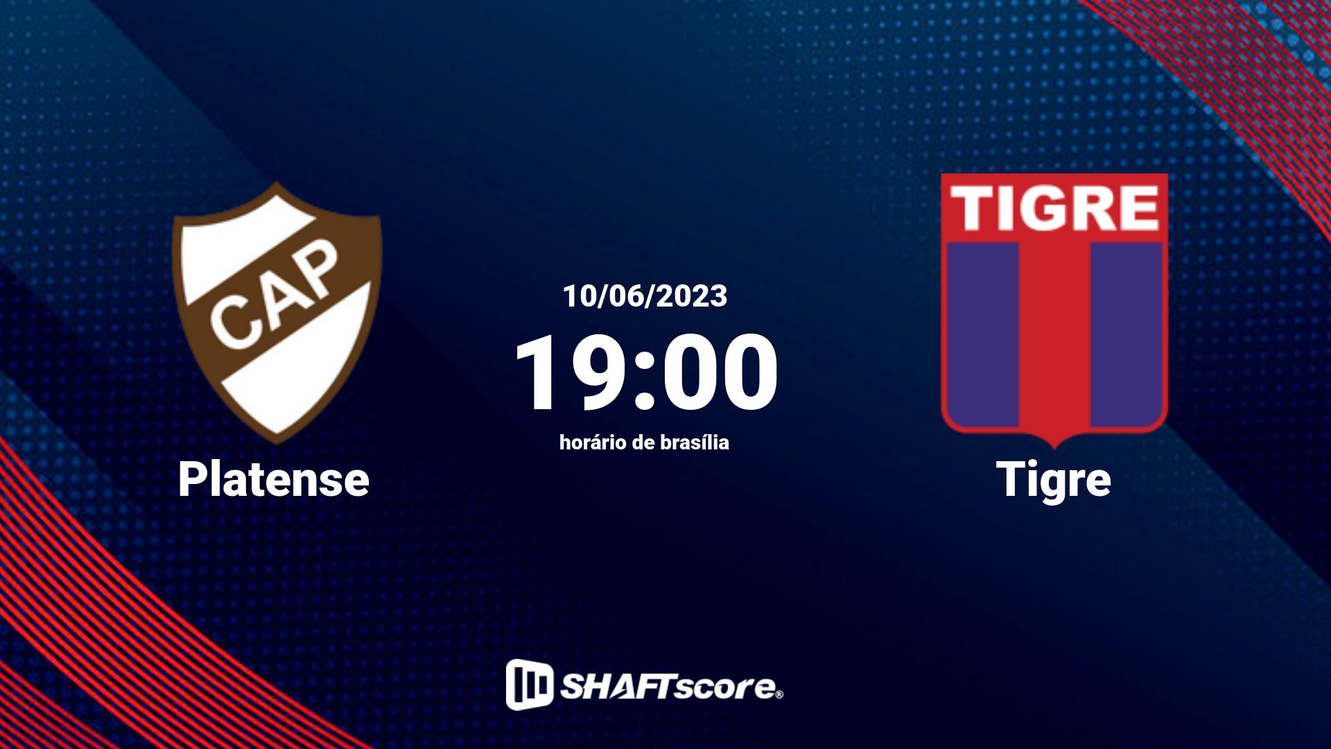 Estatísticas do jogo Platense vs Tigre 10.06 19:00