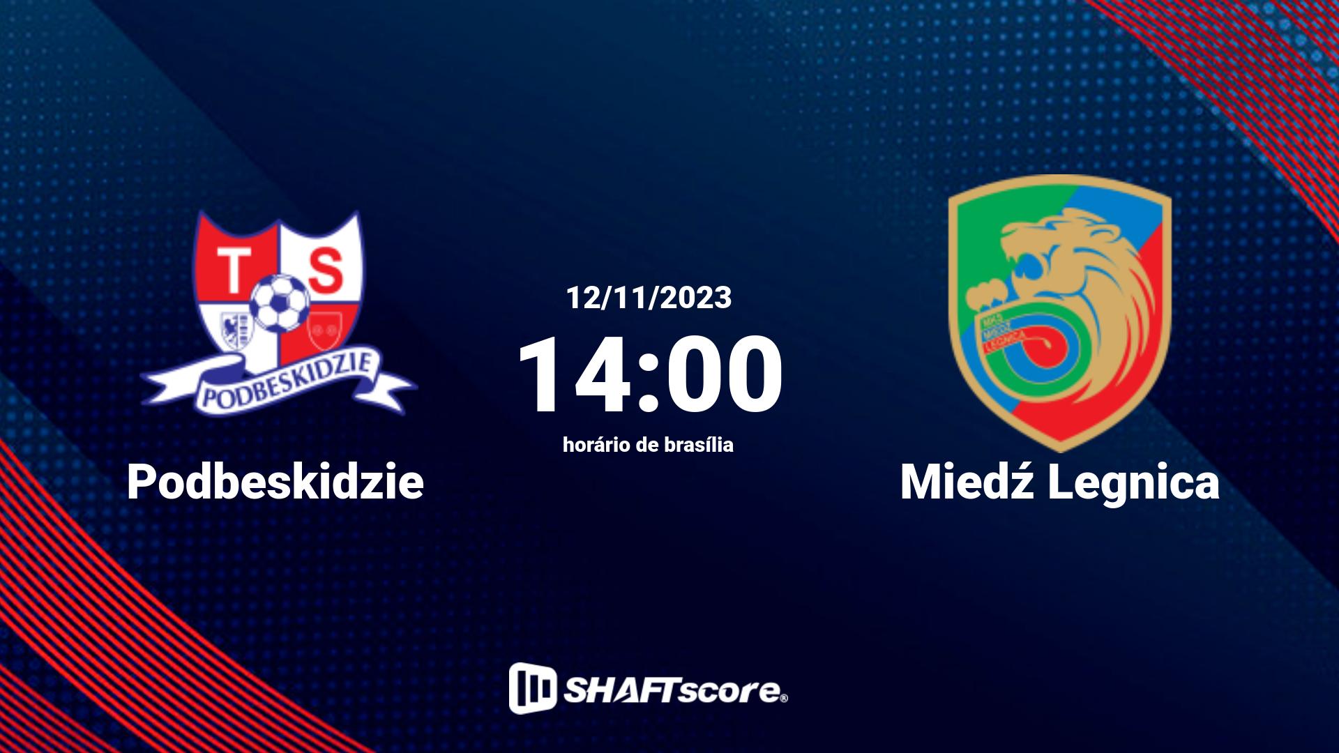 Estatísticas do jogo Podbeskidzie vs Miedź Legnica 12.11 14:00