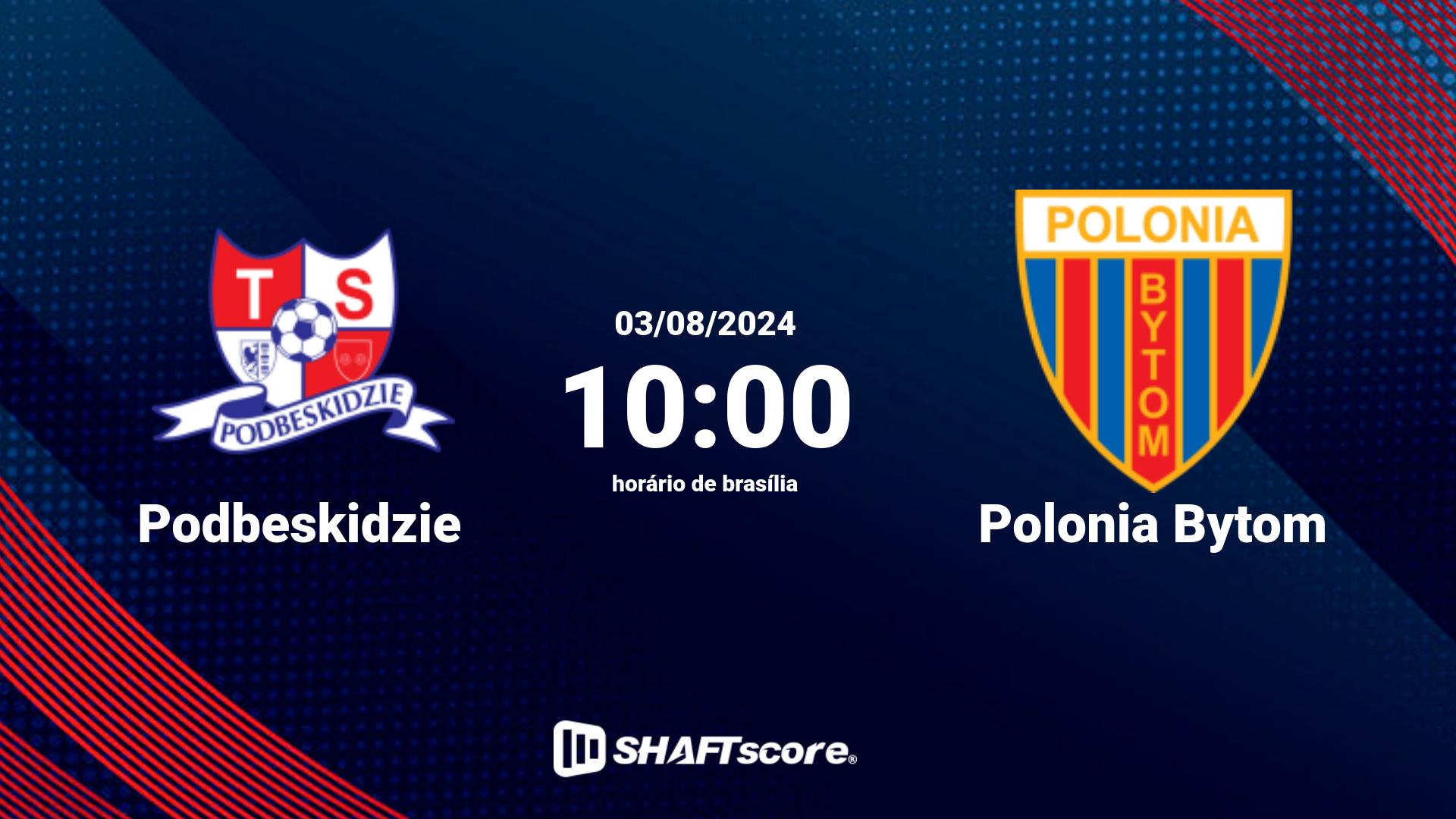 Estatísticas do jogo Podbeskidzie vs Polonia Bytom 03.08 10:00