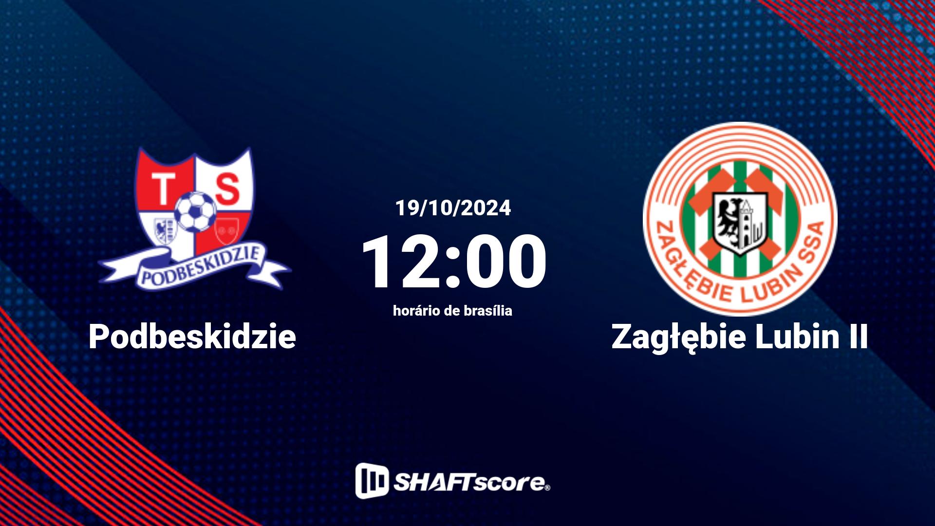 Estatísticas do jogo Podbeskidzie vs Zagłębie Lubin II 19.10 12:00