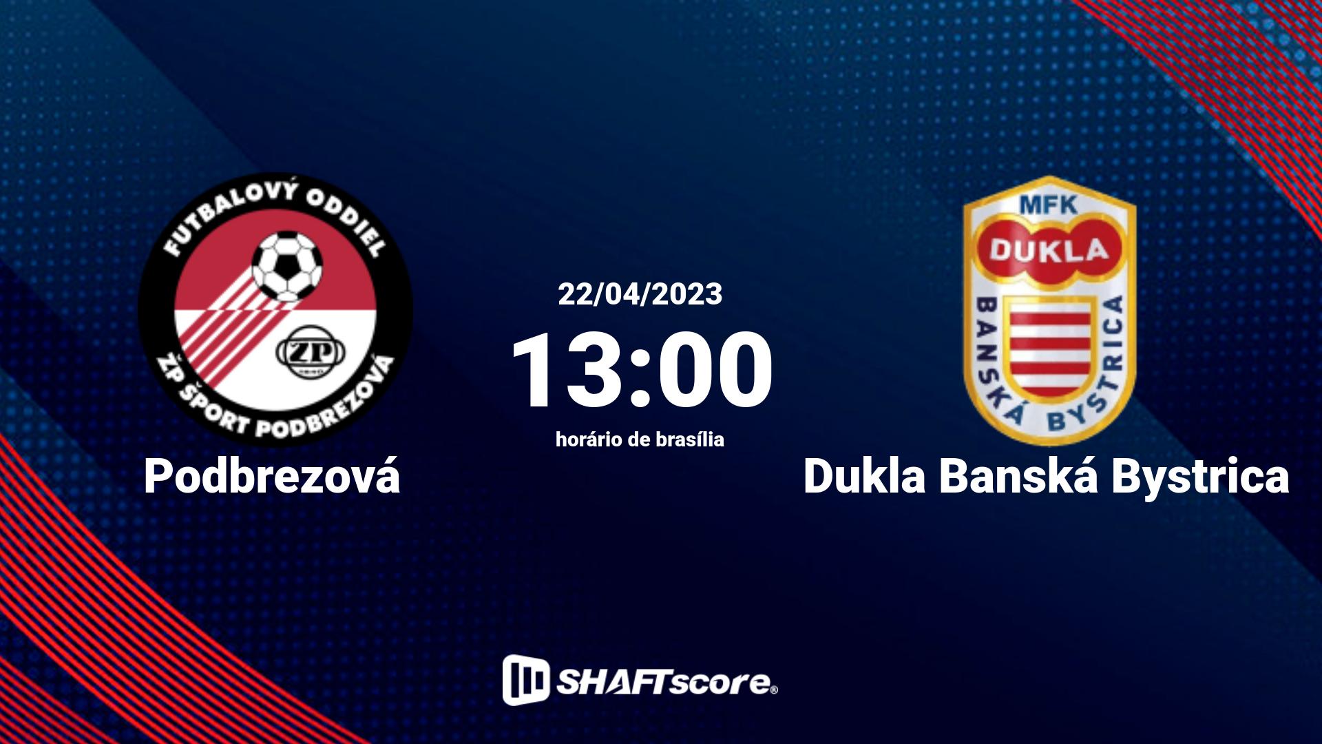 Estatísticas do jogo Podbrezová vs Dukla Banská Bystrica 22.04 13:00