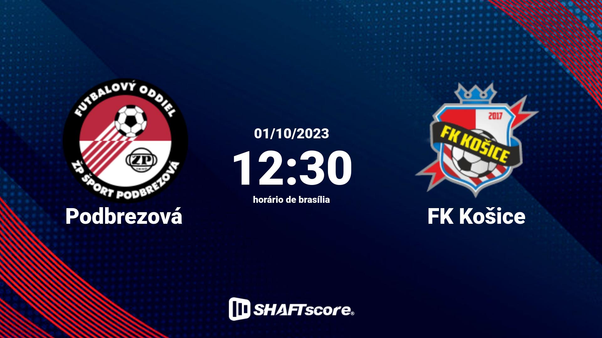 Estatísticas do jogo Podbrezová vs FK Košice 01.10 12:30