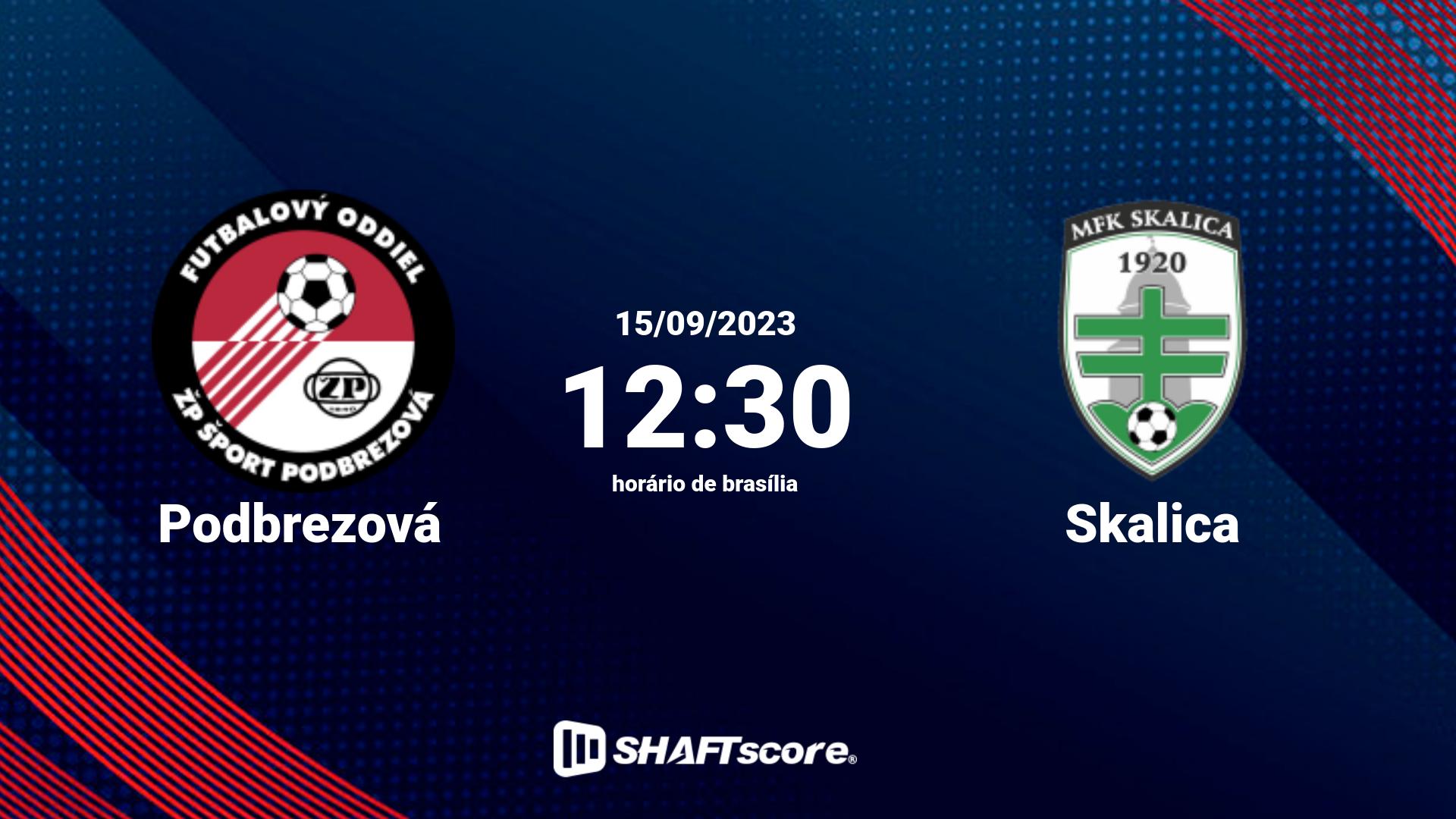 Estatísticas do jogo Podbrezová vs Skalica 15.09 12:30