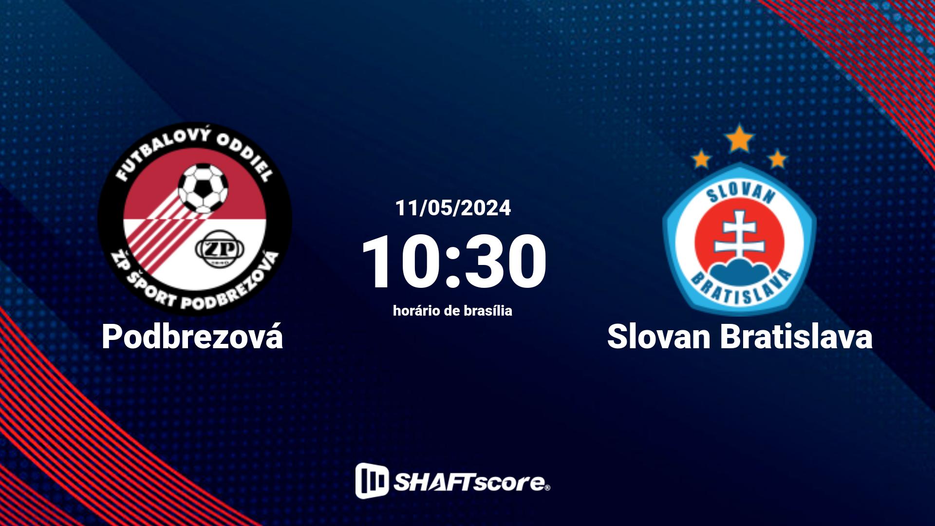 Estatísticas do jogo Podbrezová vs Slovan Bratislava 11.05 10:30