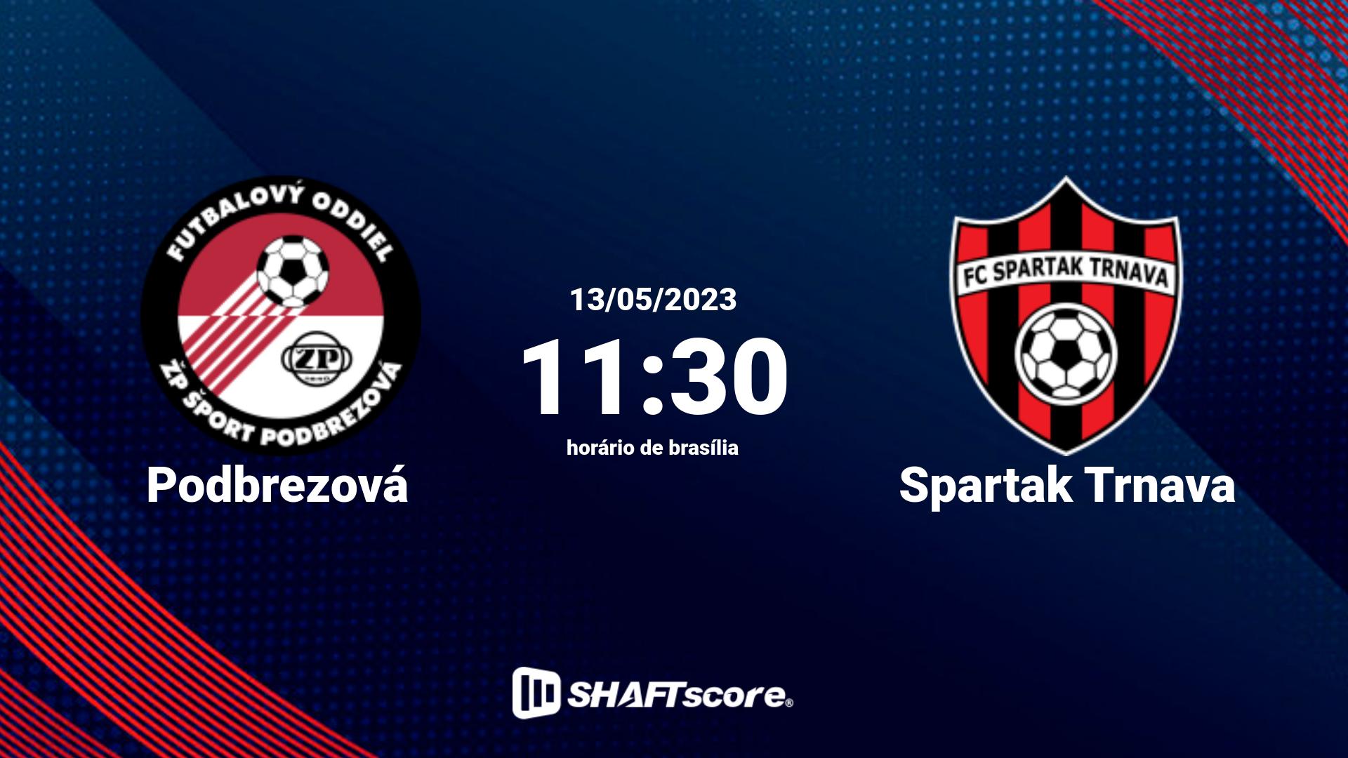 Estatísticas do jogo Podbrezová vs Spartak Trnava 13.05 11:30