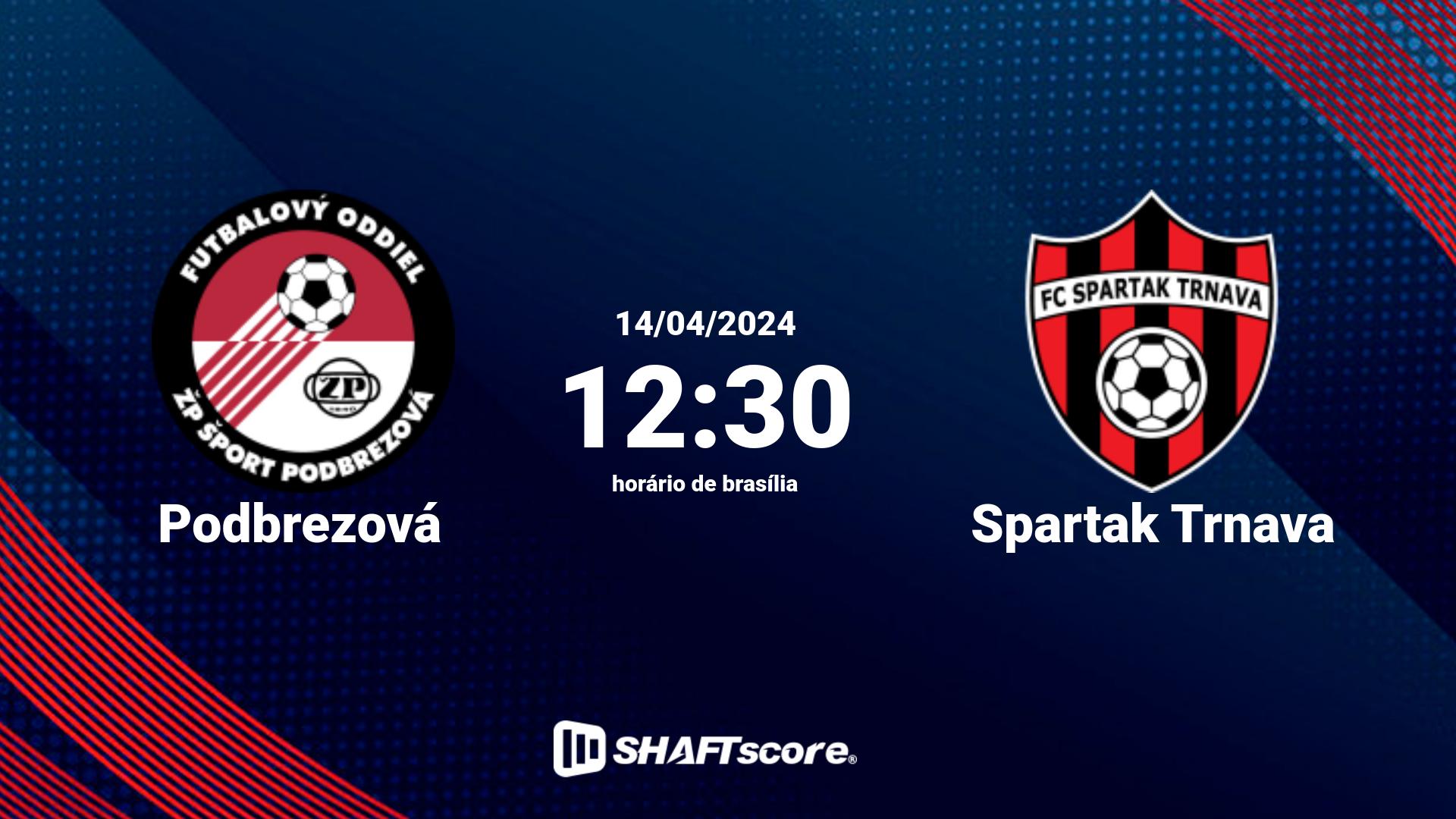 Estatísticas do jogo Podbrezová vs Spartak Trnava 14.04 12:30