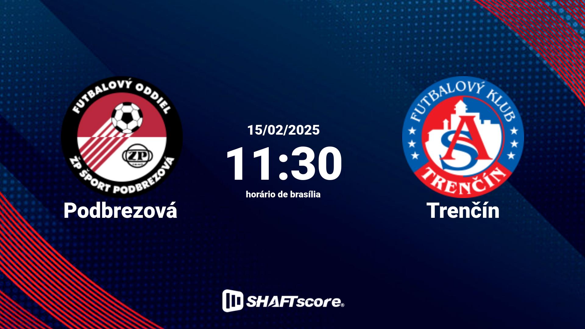 Estatísticas do jogo Podbrezová vs Trenčín 15.02 11:30