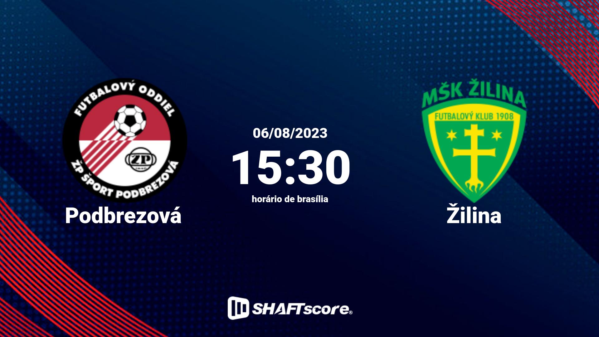 Estatísticas do jogo Podbrezová vs Žilina 06.08 15:30