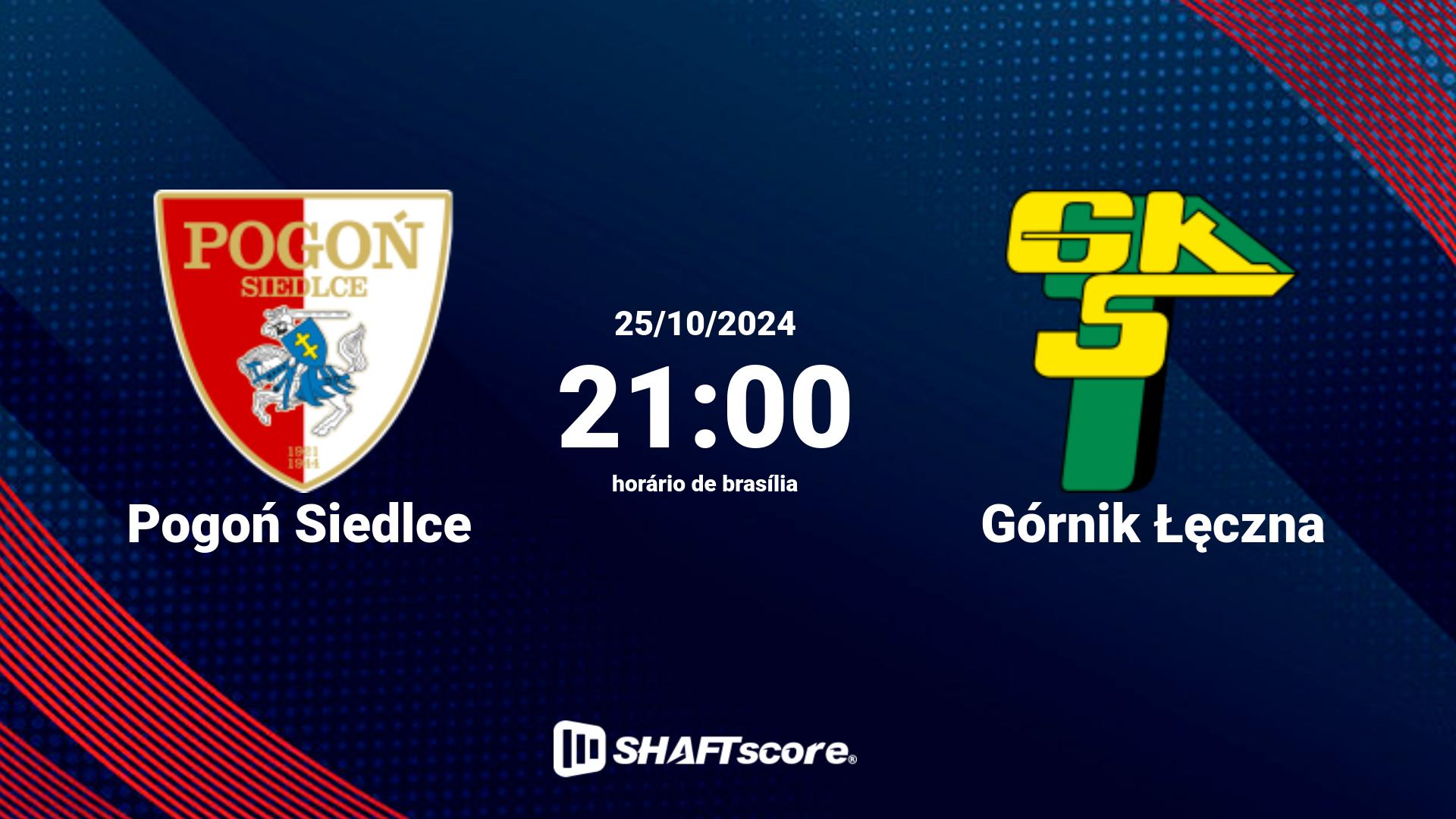 Estatísticas do jogo Pogoń Siedlce vs Górnik Łęczna 25.10 21:00