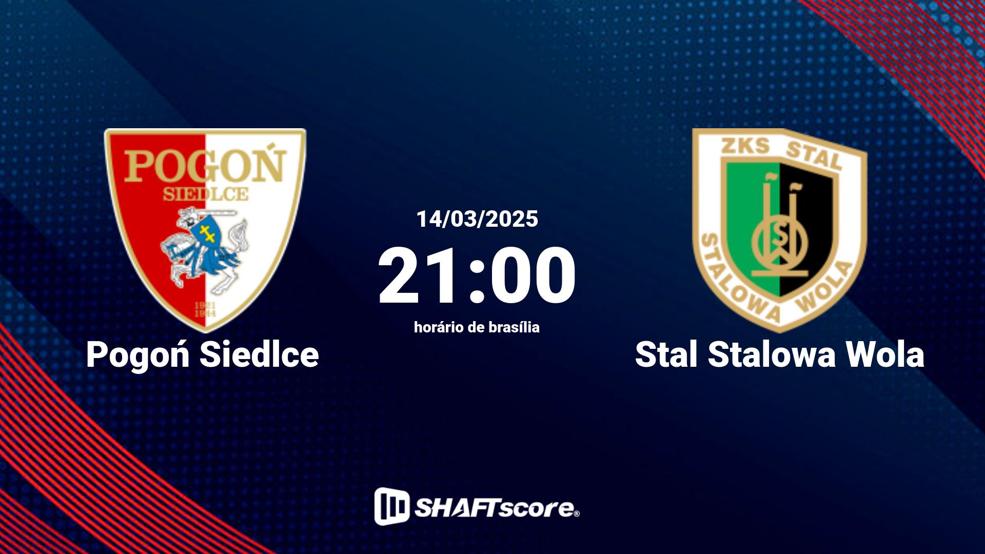 Estatísticas do jogo Pogoń Siedlce vs Stal Stalowa Wola 14.03 21:00