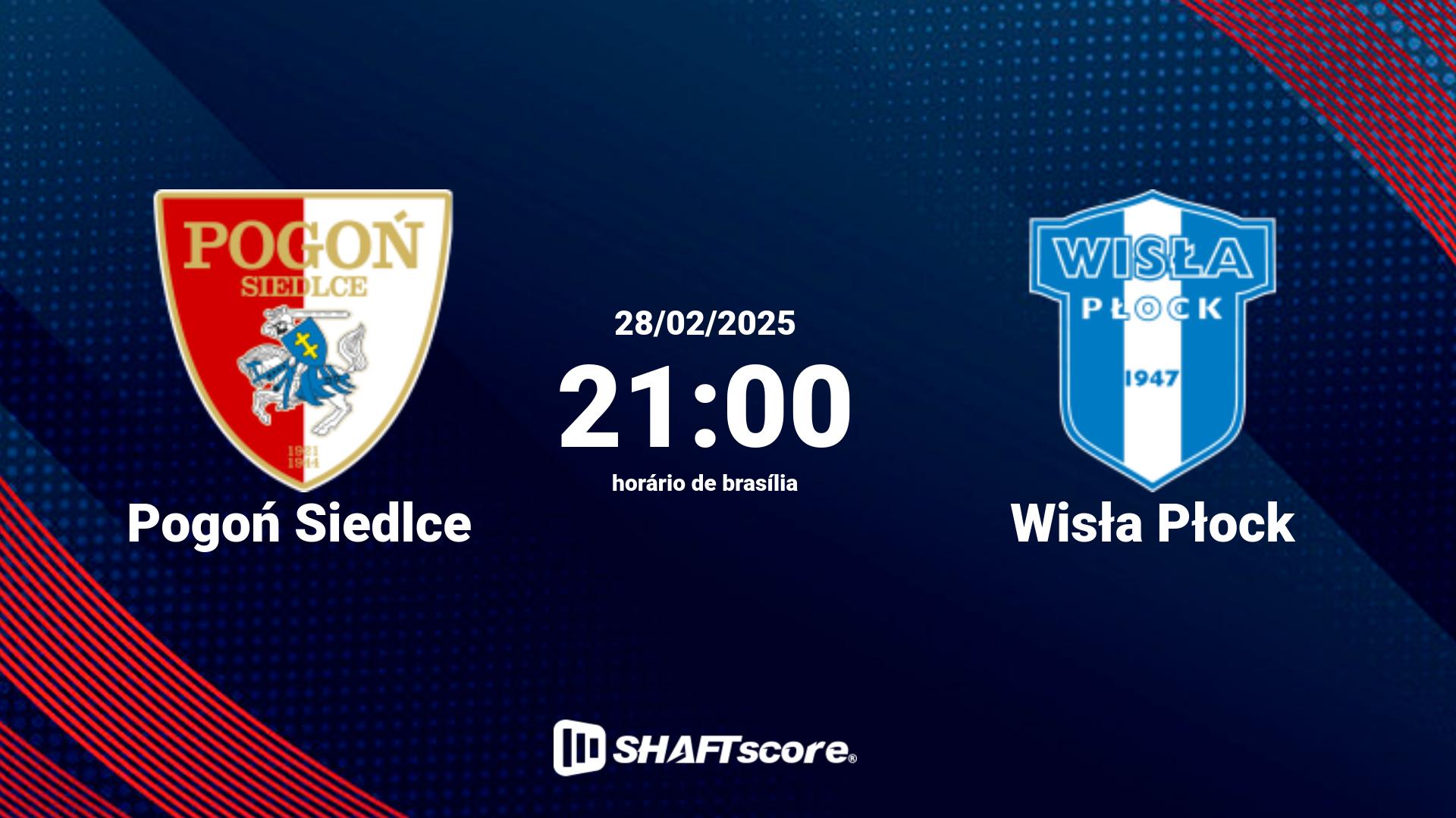 Estatísticas do jogo Pogoń Siedlce vs Wisła Płock 28.02 21:00