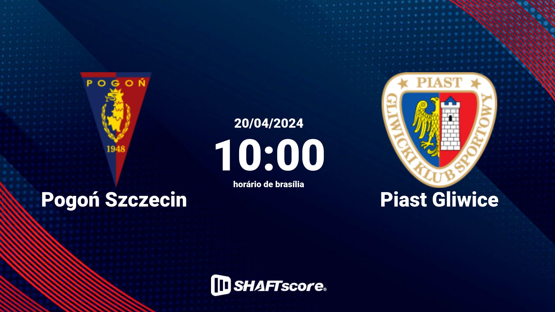 Estatísticas do jogo Pogoń Szczecin vs Piast Gliwice 20.04 10:00