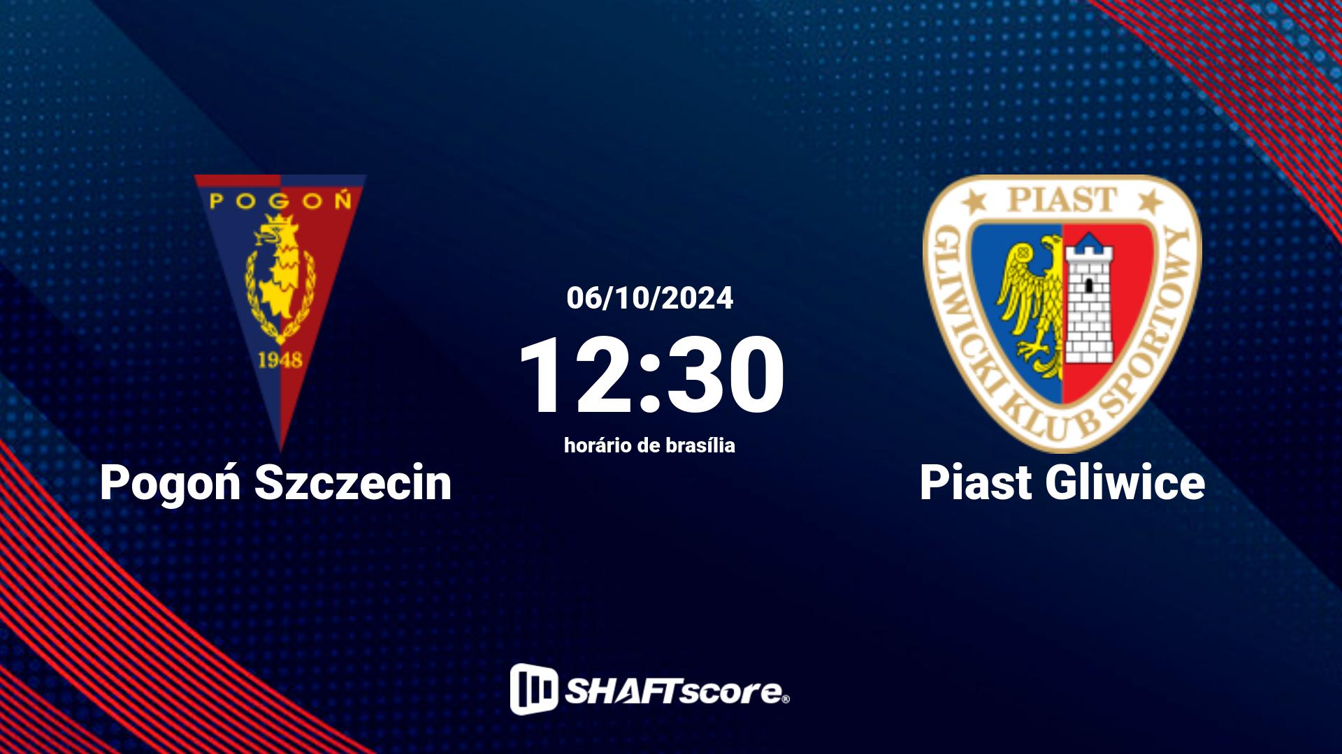 Estatísticas do jogo Pogoń Szczecin vs Piast Gliwice 06.10 12:30