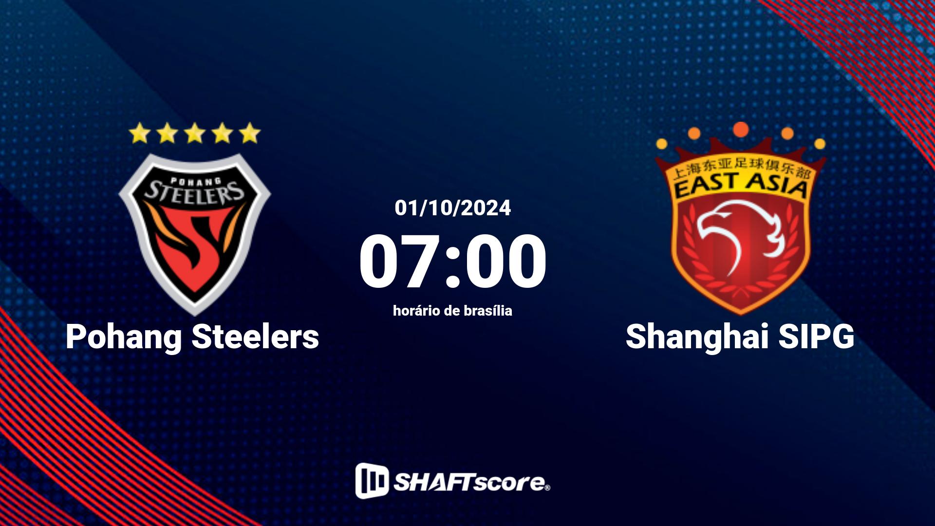 Estatísticas do jogo Pohang Steelers vs Shanghai SIPG 01.10 07:00