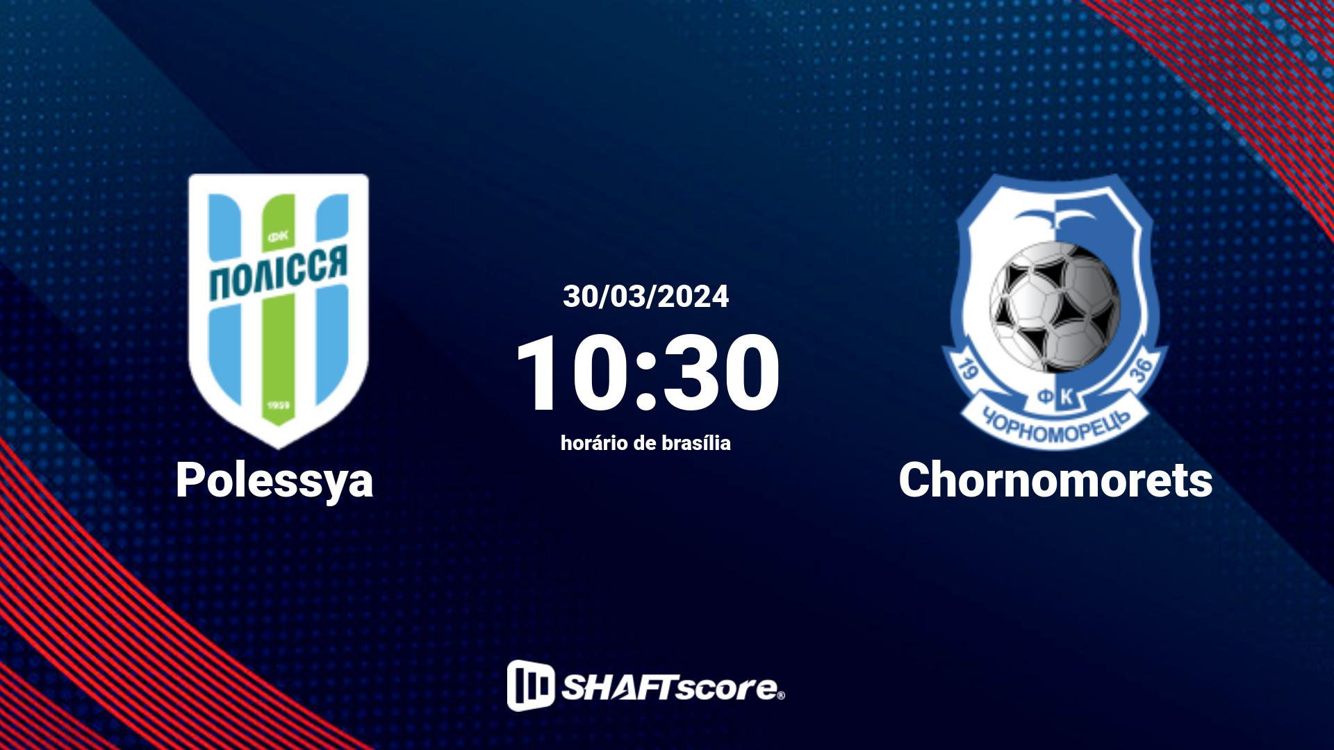 Estatísticas do jogo Polessya vs Chornomorets 30.03 10:30