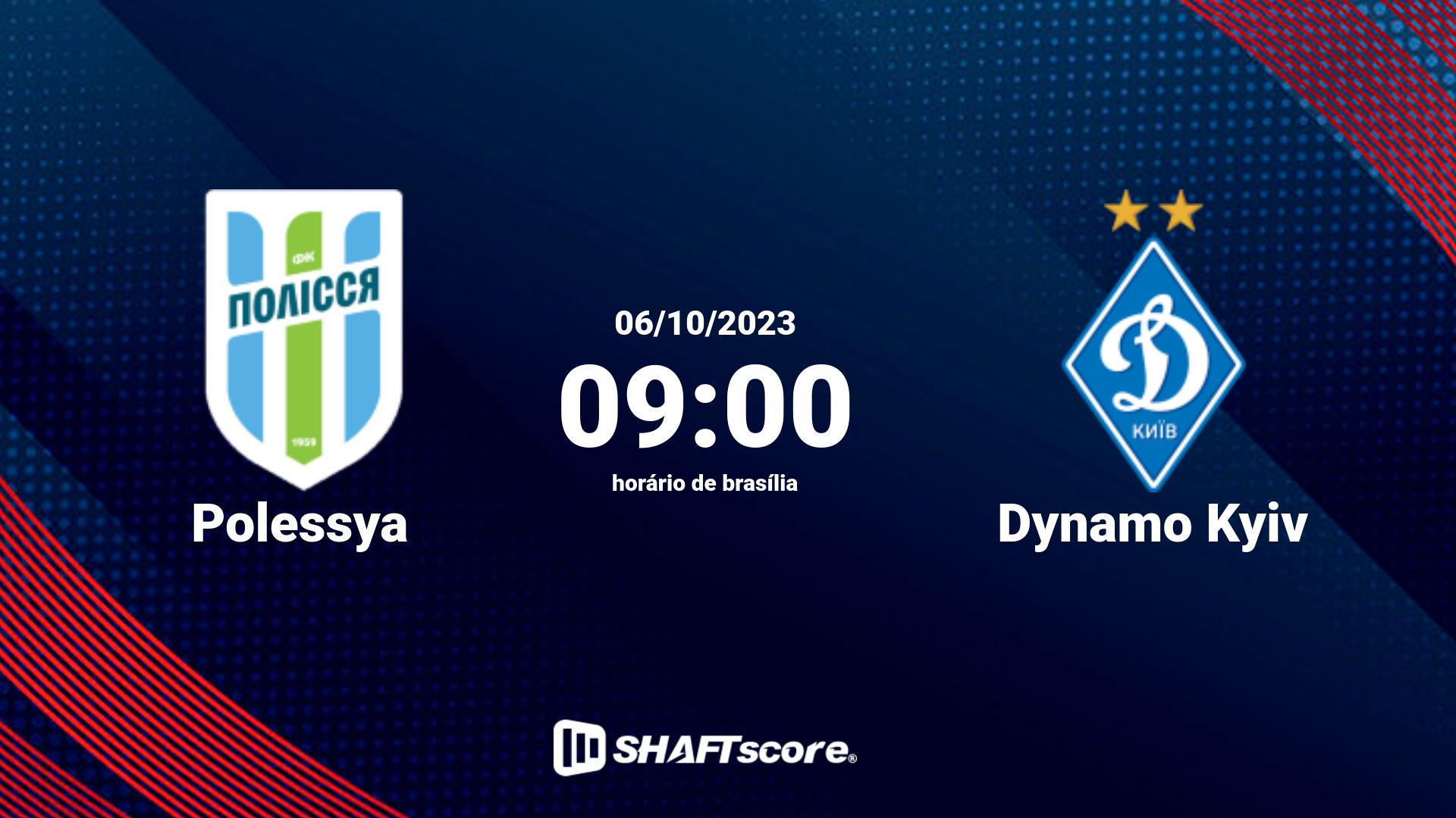 Estatísticas do jogo Polessya vs Dynamo Kyiv 06.10 09:00