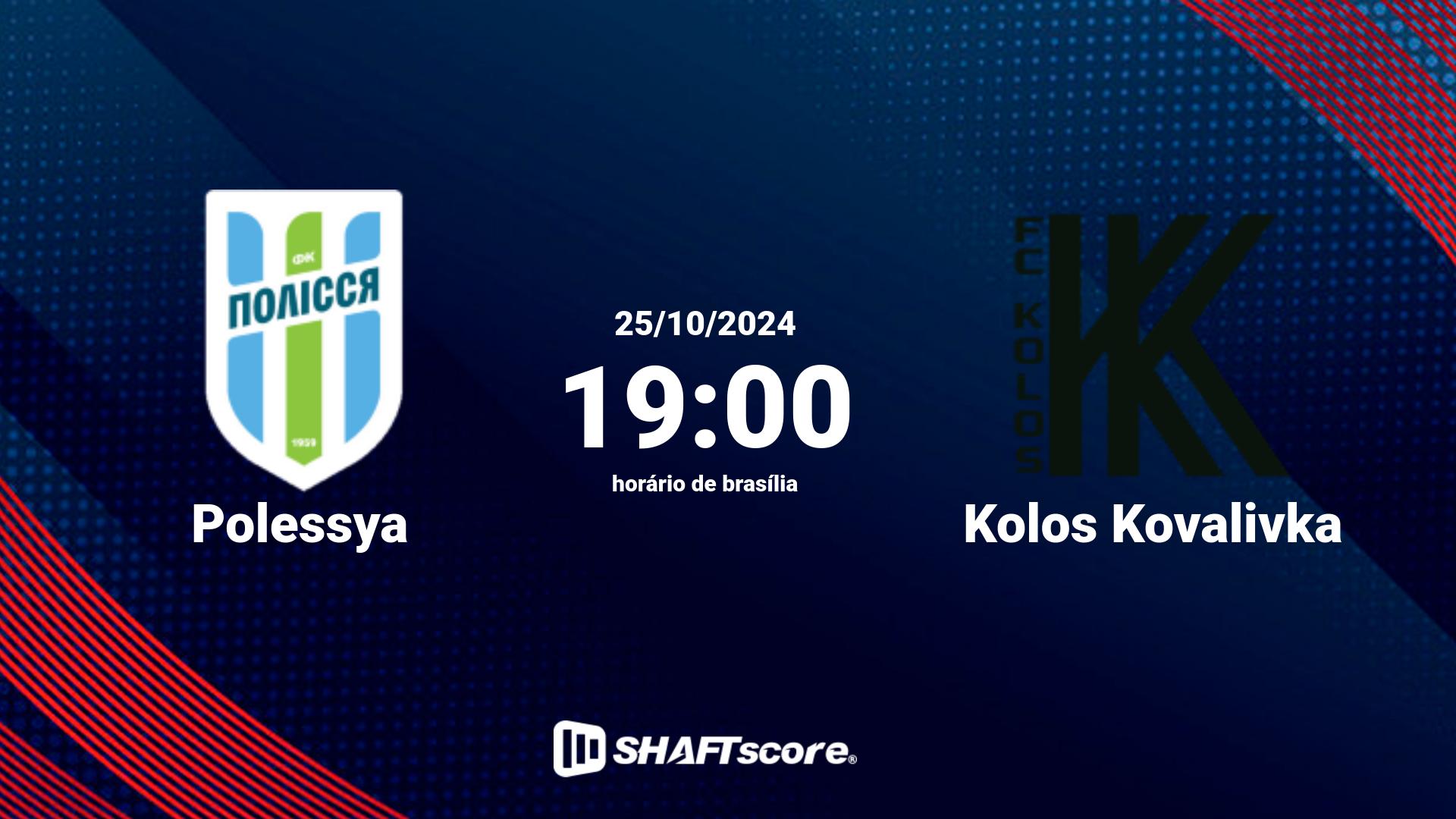 Estatísticas do jogo Polessya vs Kolos Kovalivka 25.10 19:00