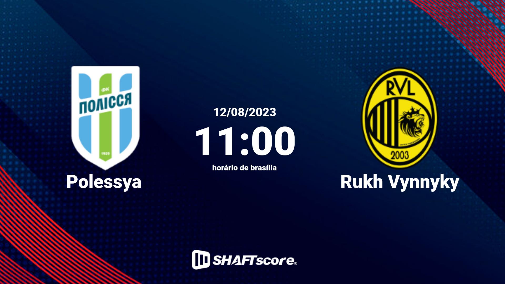 Estatísticas do jogo Polessya vs Rukh Vynnyky 12.08 11:00