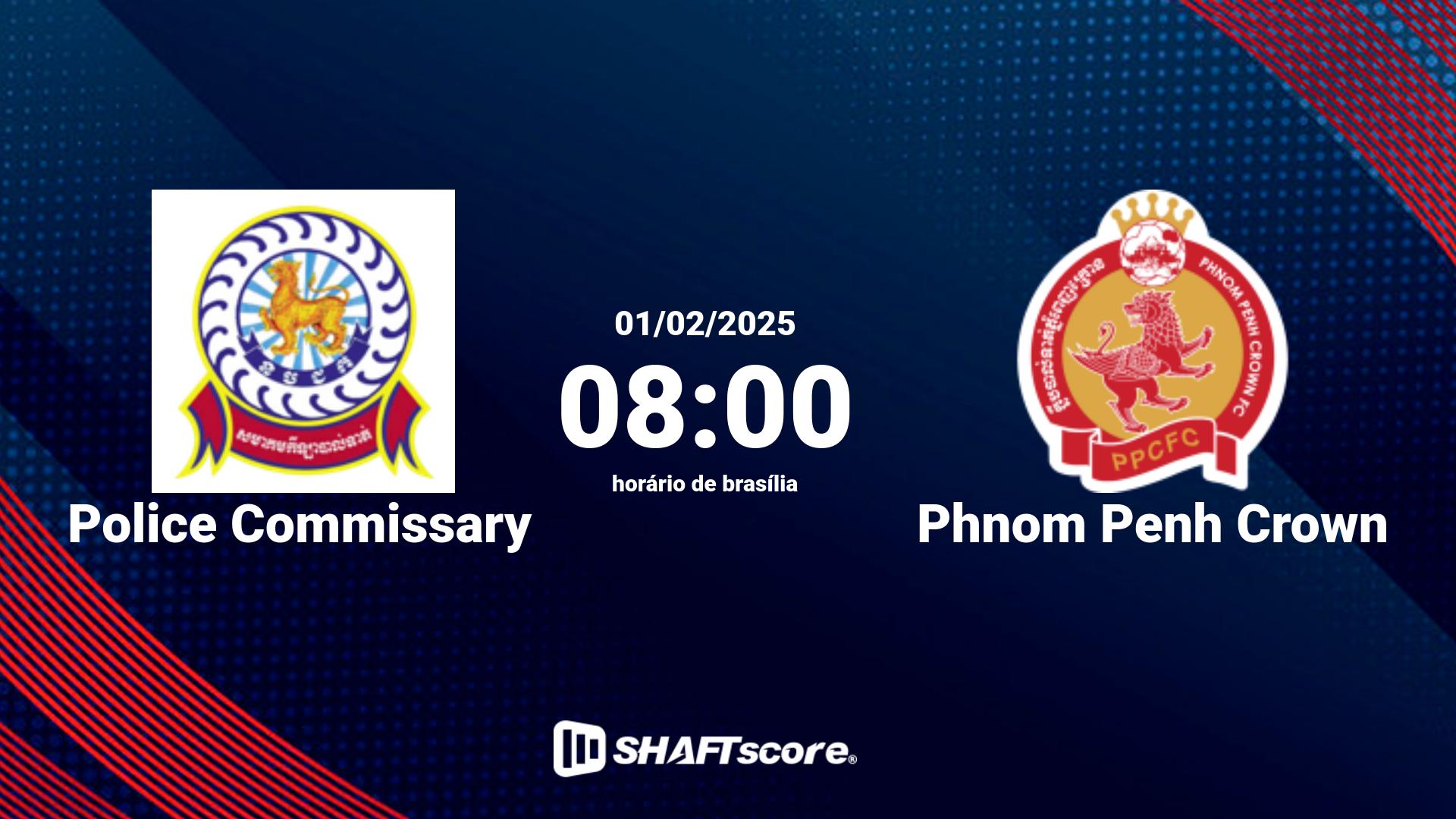 Estatísticas do jogo Police Commissary vs Phnom Penh Crown 01.02 08:00