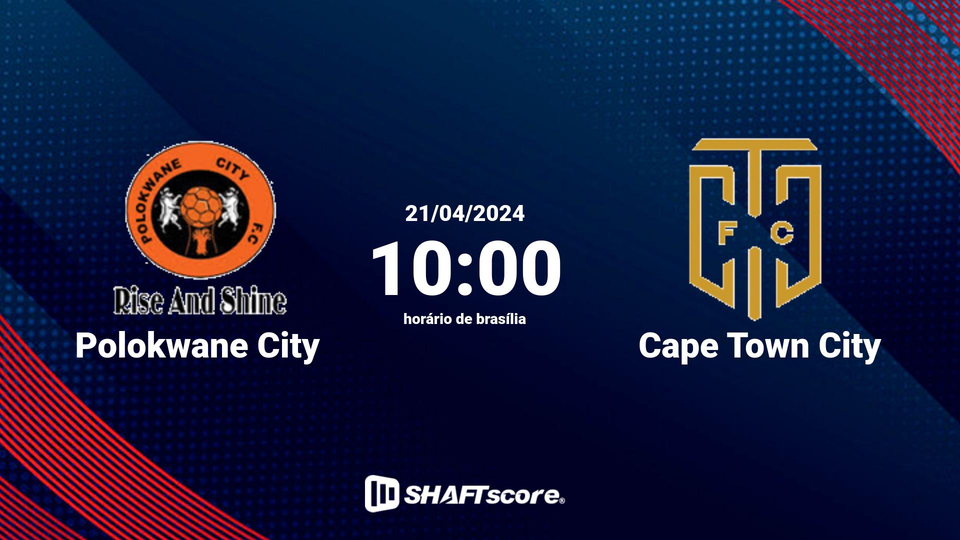 Estatísticas do jogo Polokwane City vs Cape Town City 21.04 10:00