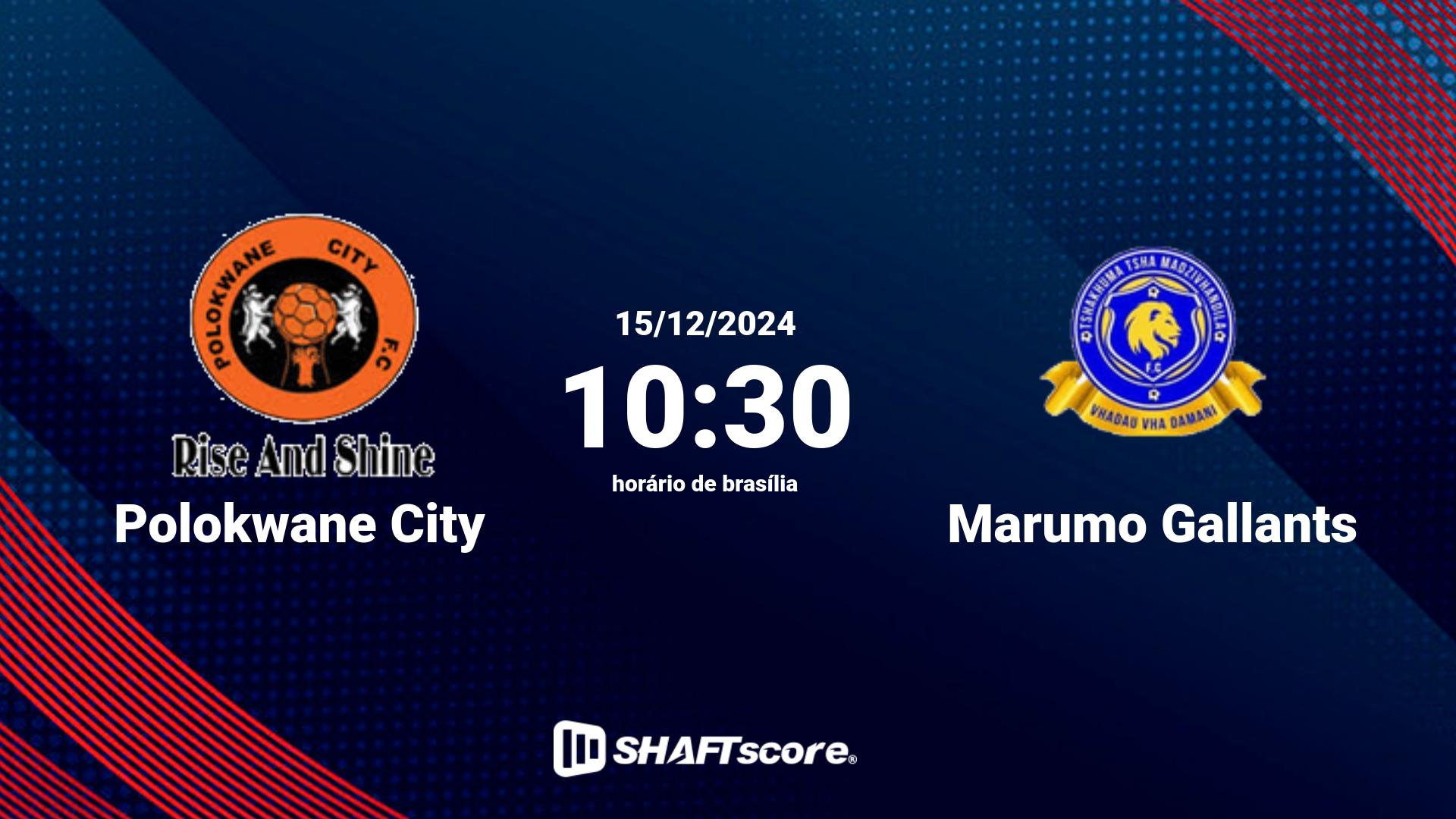 Estatísticas do jogo Polokwane City vs Marumo Gallants 15.12 10:30