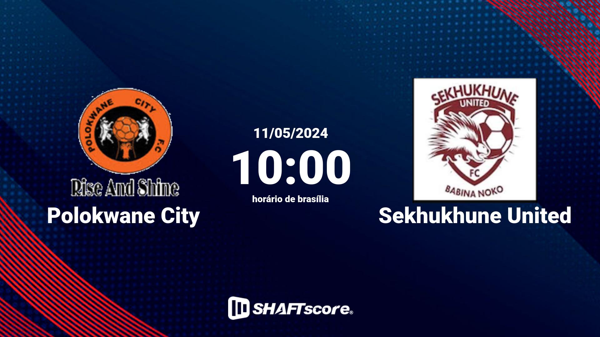 Estatísticas do jogo Polokwane City vs Sekhukhune United 11.05 10:00