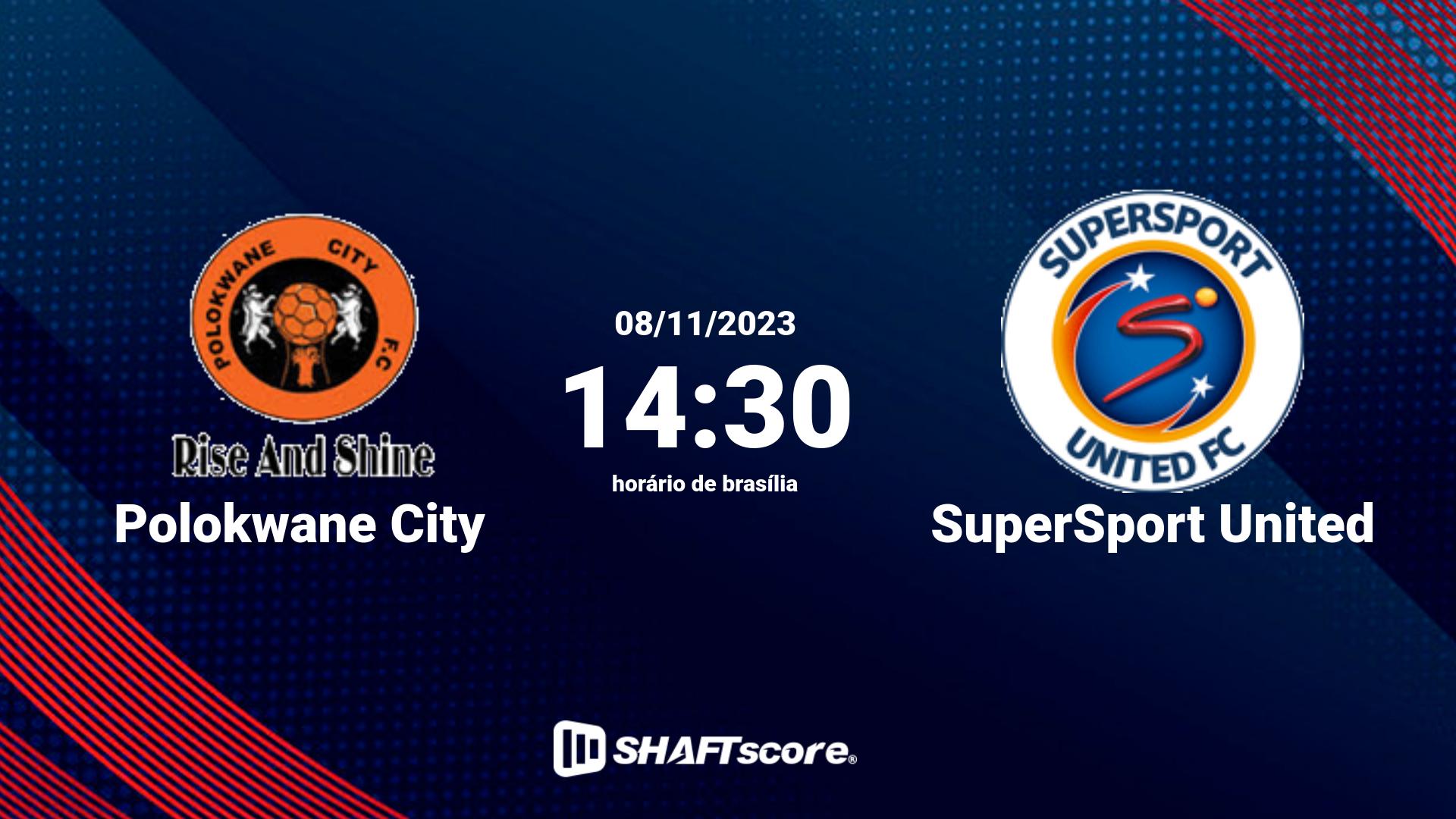 Estatísticas do jogo Polokwane City vs SuperSport United 08.11 14:30