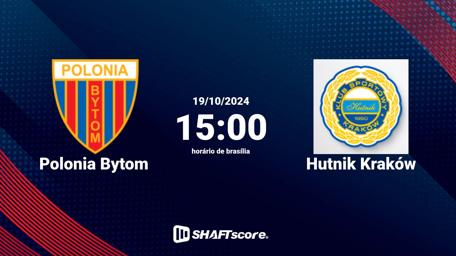 Estatísticas do jogo Polonia Bytom vs Hutnik Kraków 19.10 15:00