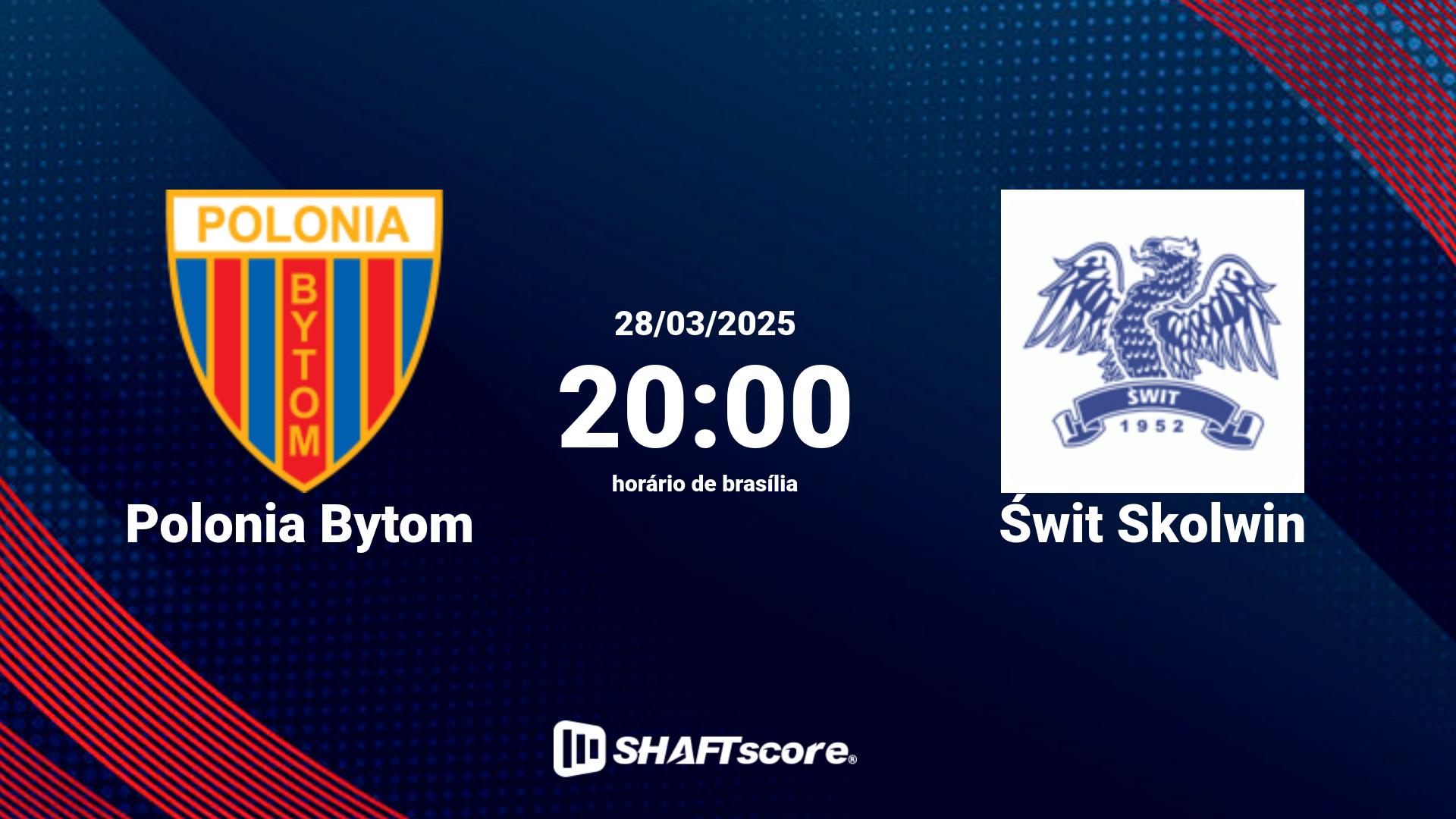 Estatísticas do jogo Polonia Bytom vs Świt Skolwin 28.03 20:00