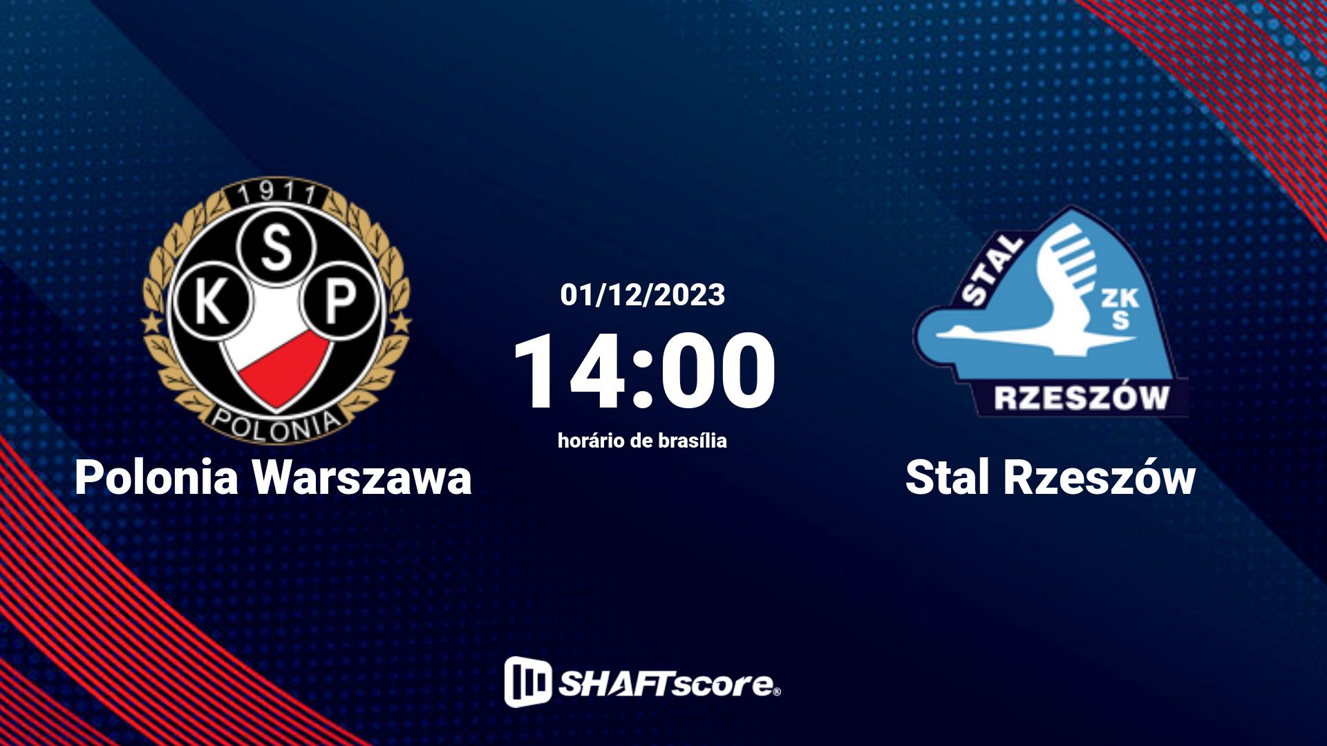 Estatísticas do jogo Polonia Warszawa vs Stal Rzeszów 01.12 14:00