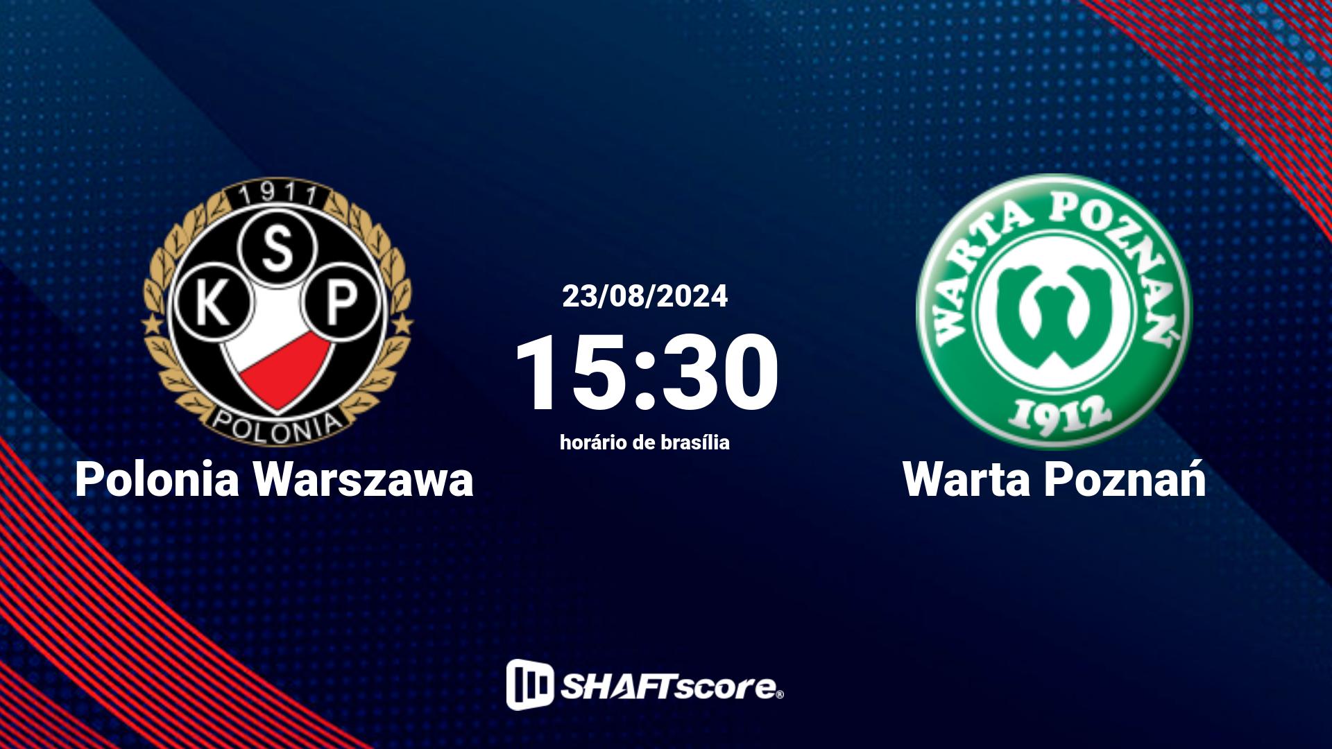 Estatísticas do jogo Polonia Warszawa vs Warta Poznań 23.08 15:30