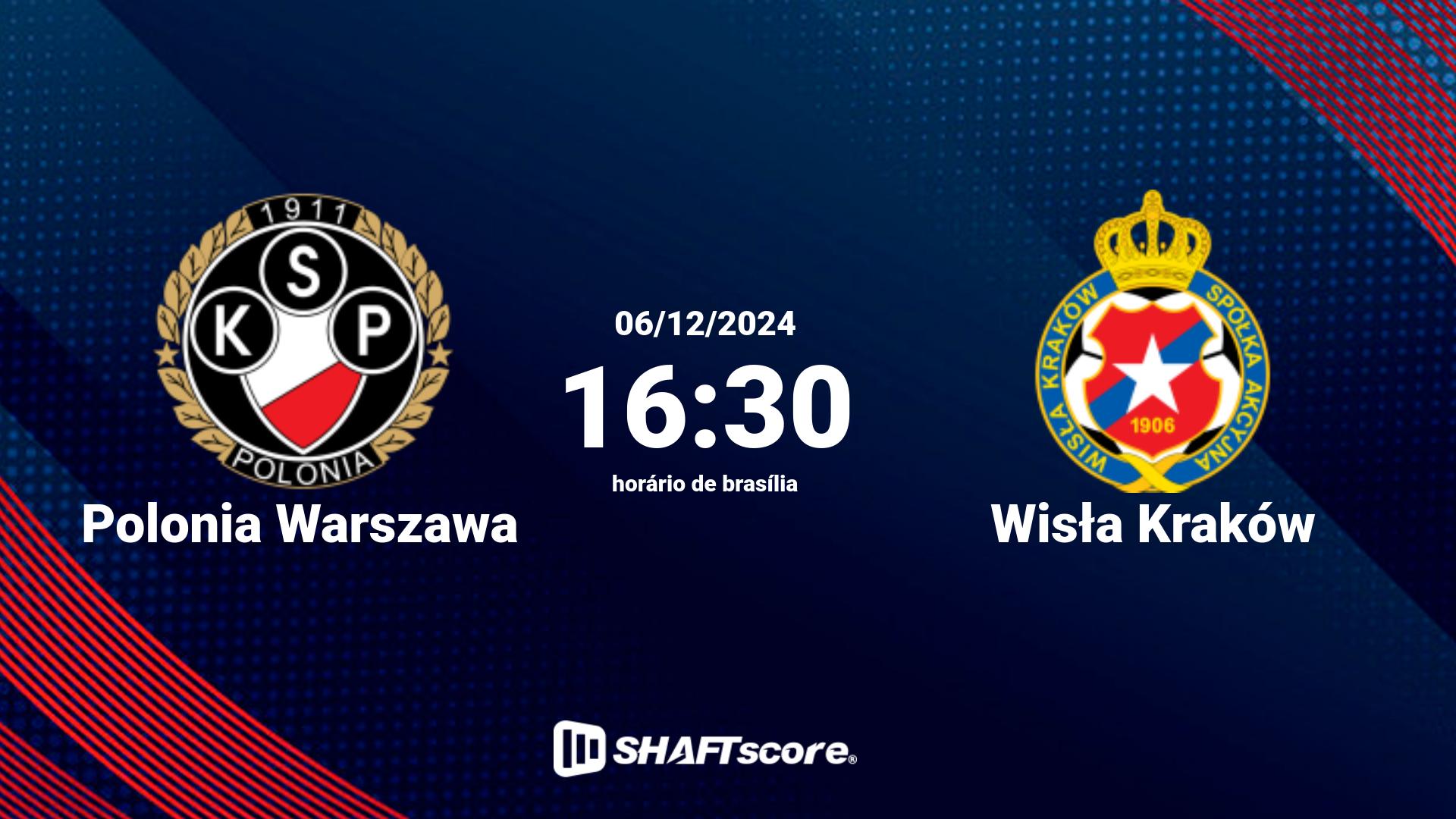 Estatísticas do jogo Polonia Warszawa vs Wisła Kraków 06.12 16:30