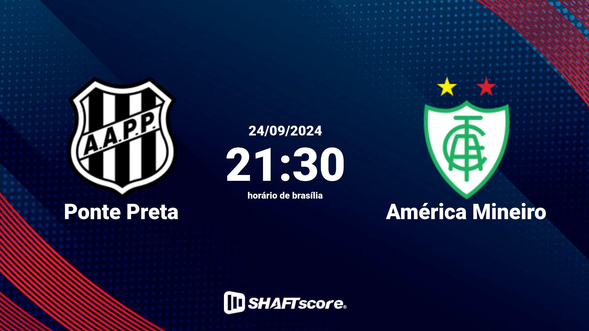 Estatísticas do jogo Ponte Preta vs América Mineiro 24.09 21:30