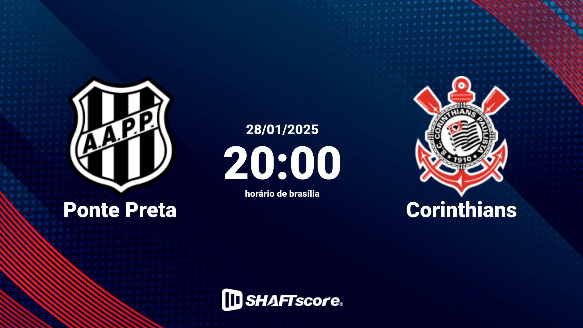 Estatísticas do jogo Ponte Preta vs Corinthians 28.01 20:00