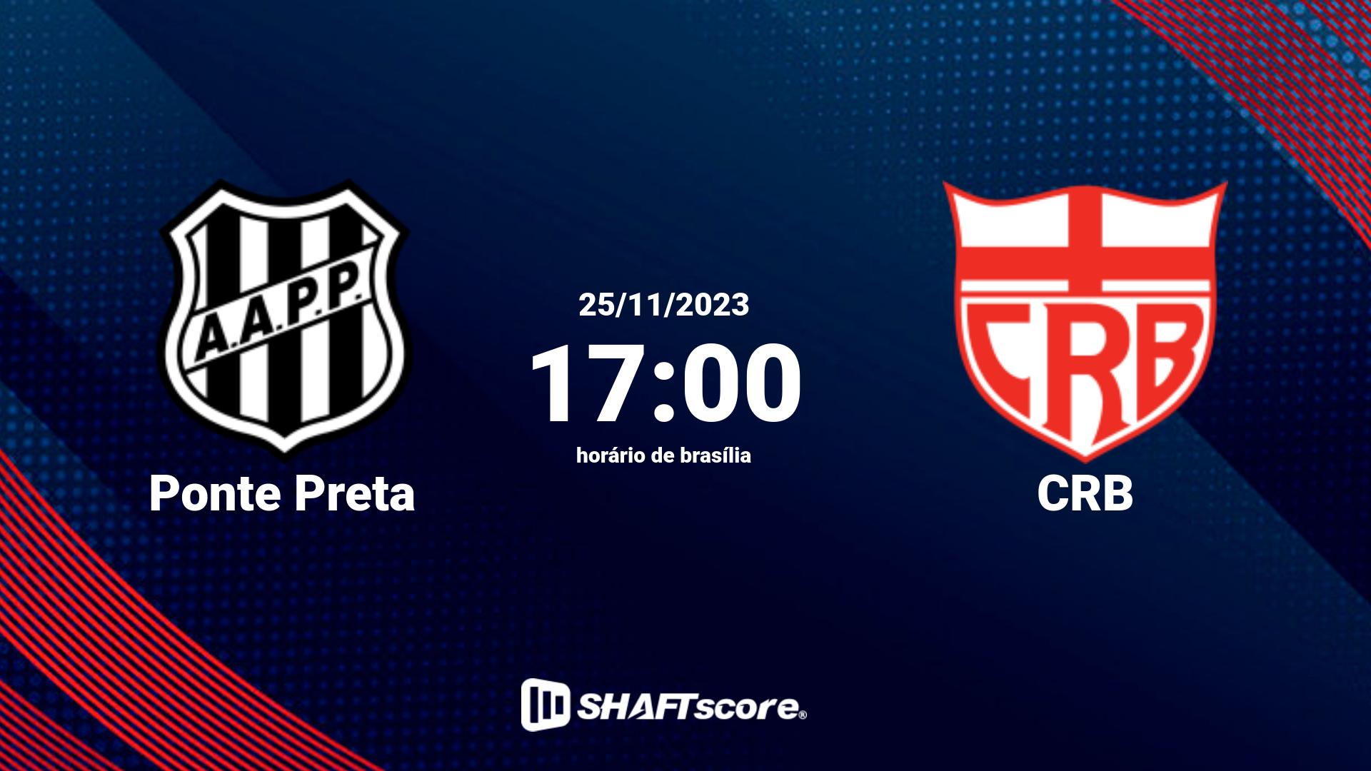 Estatísticas do jogo Ponte Preta vs CRB 25.11 17:00